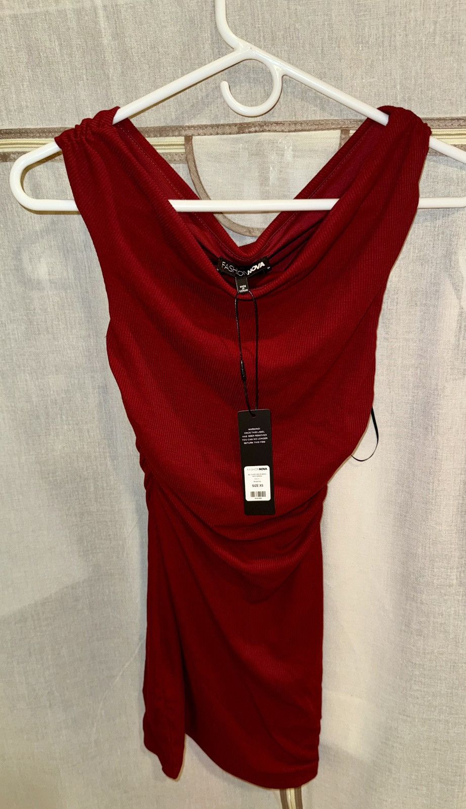 Fashion Nova Fashion Nova Wine Ribbed Mini Dress Size XS / US 0-2 / IT 36-38 - 3 Thumbnail