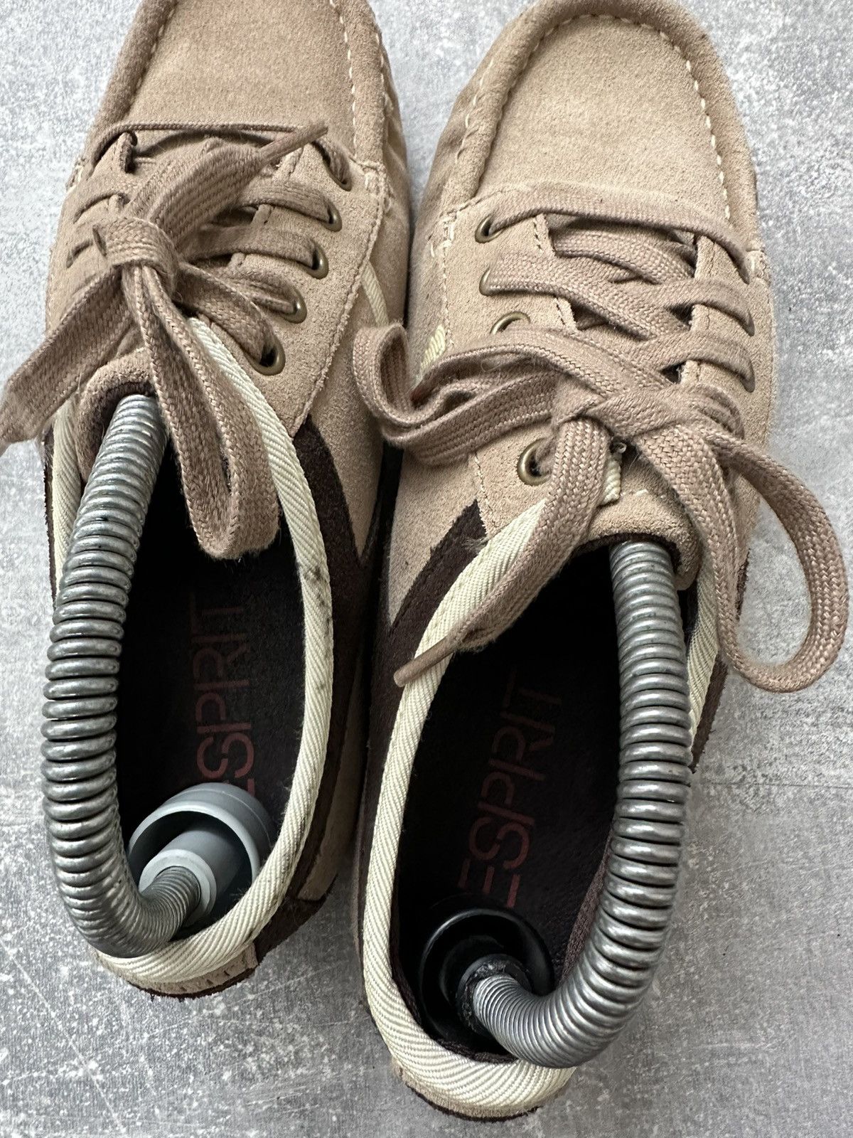 Esprit Vintage Y2K Esprit Beige Suede Leather Low Cut Sneakers Size US 7 / IT 37 - 12 Thumbnail