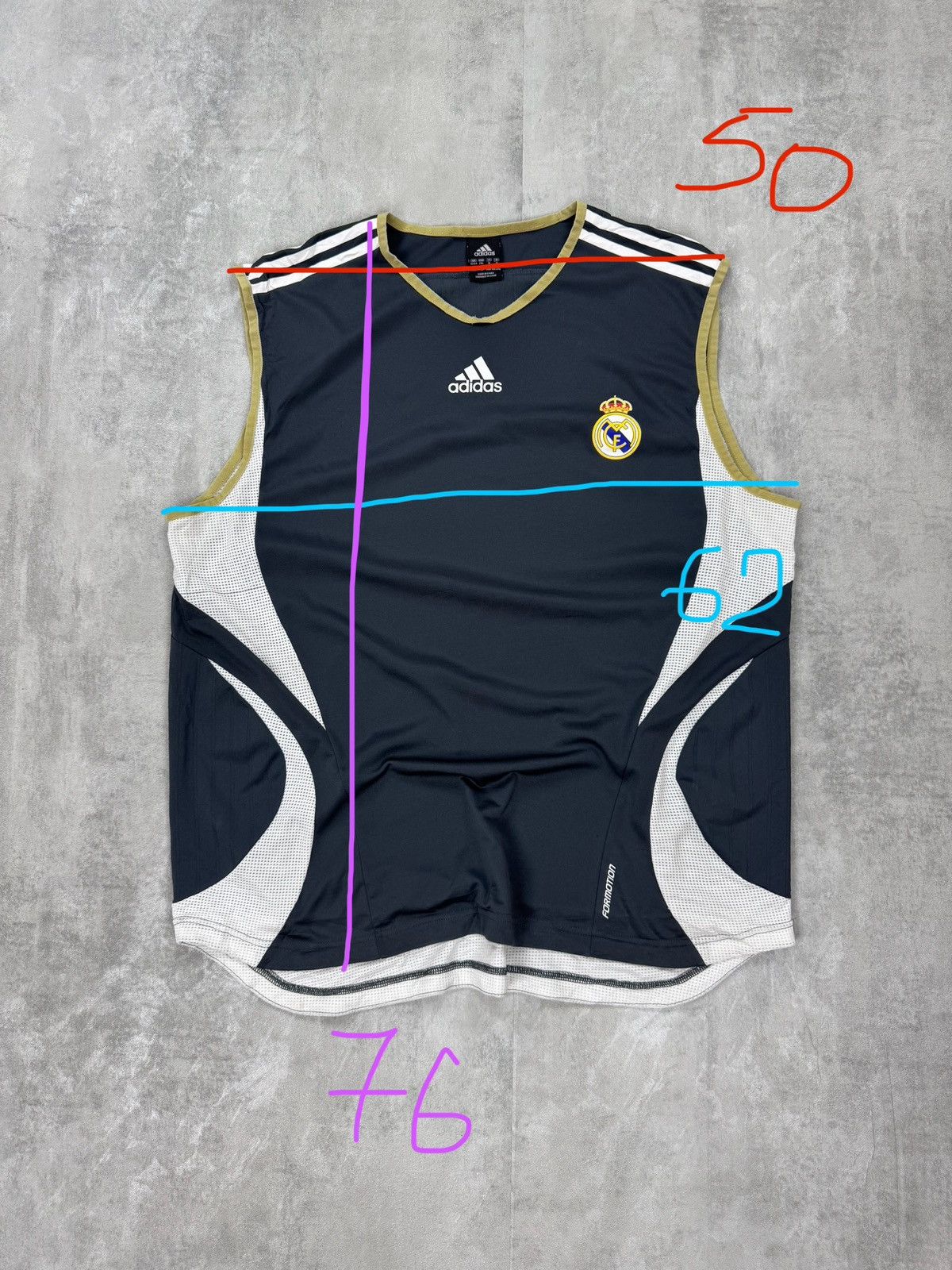 Vintage Real Madrid 2006 training sleeveless jersey Formotion Adidas Size US XXL / EU 58 / 5 - 13 Thumbnail