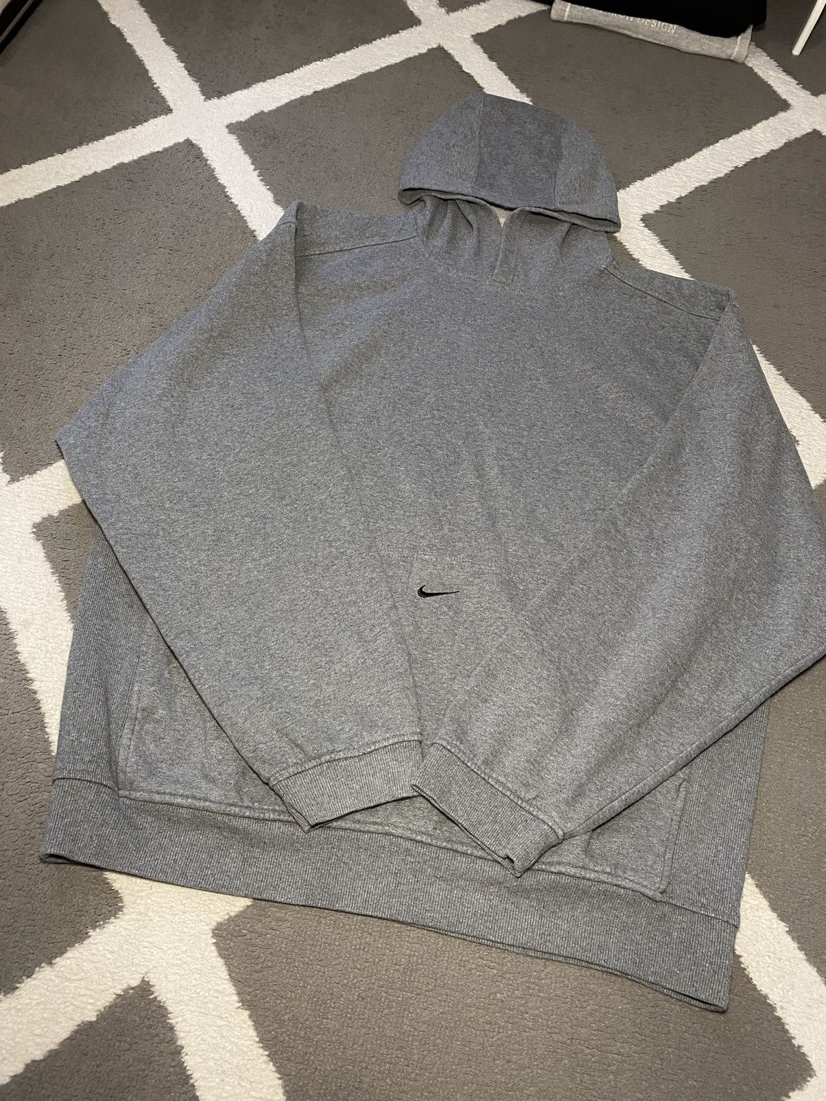 Nike × Vintage Vintage 90’s Nike Center Swoosh Hoodie men’s boxy fit Size US L / EU 52-54 / 3 - 8 Thumbnail