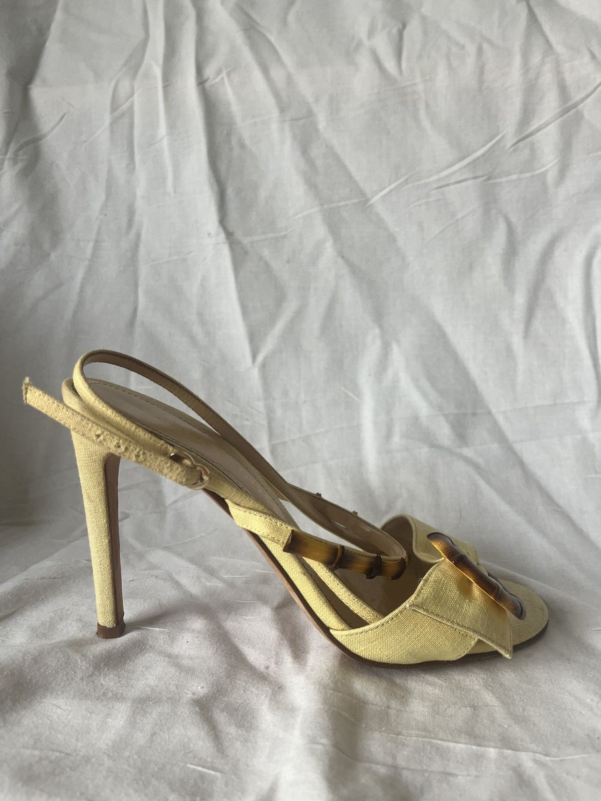 Vintage Chloe gosselin yellow bamboo heels Size US 5.5 / IT 35.5 - 13 Thumbnail