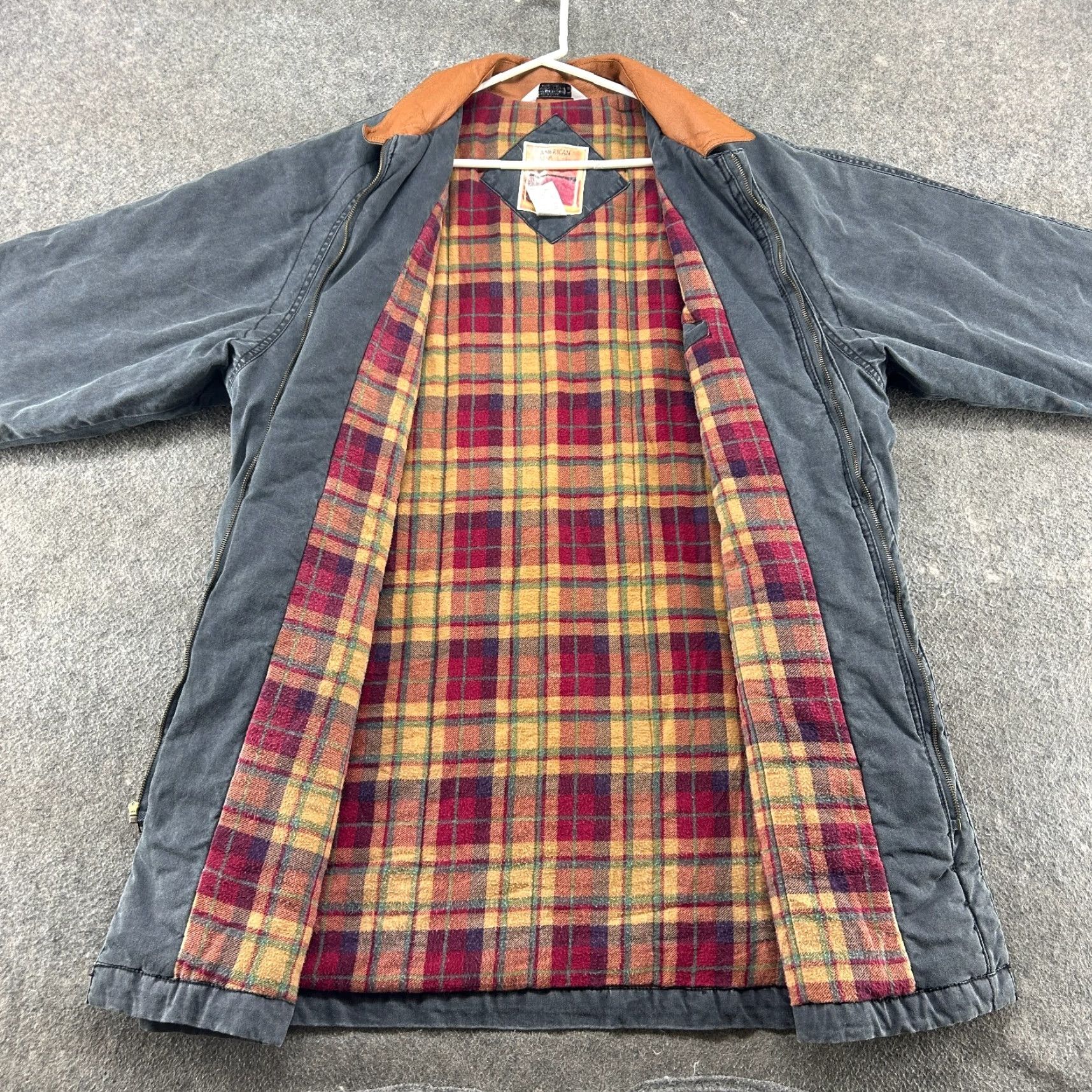 Vintage VINTAGE American Male Coat Mens L Gray Chore Barn Flannel Lined Toggle Long 90s Pea Coat, Zip, Button, Lined, Cotton Blend, 90s Theme Mens Size US L / EU 52-54 / 3 - 6 Thumbnail