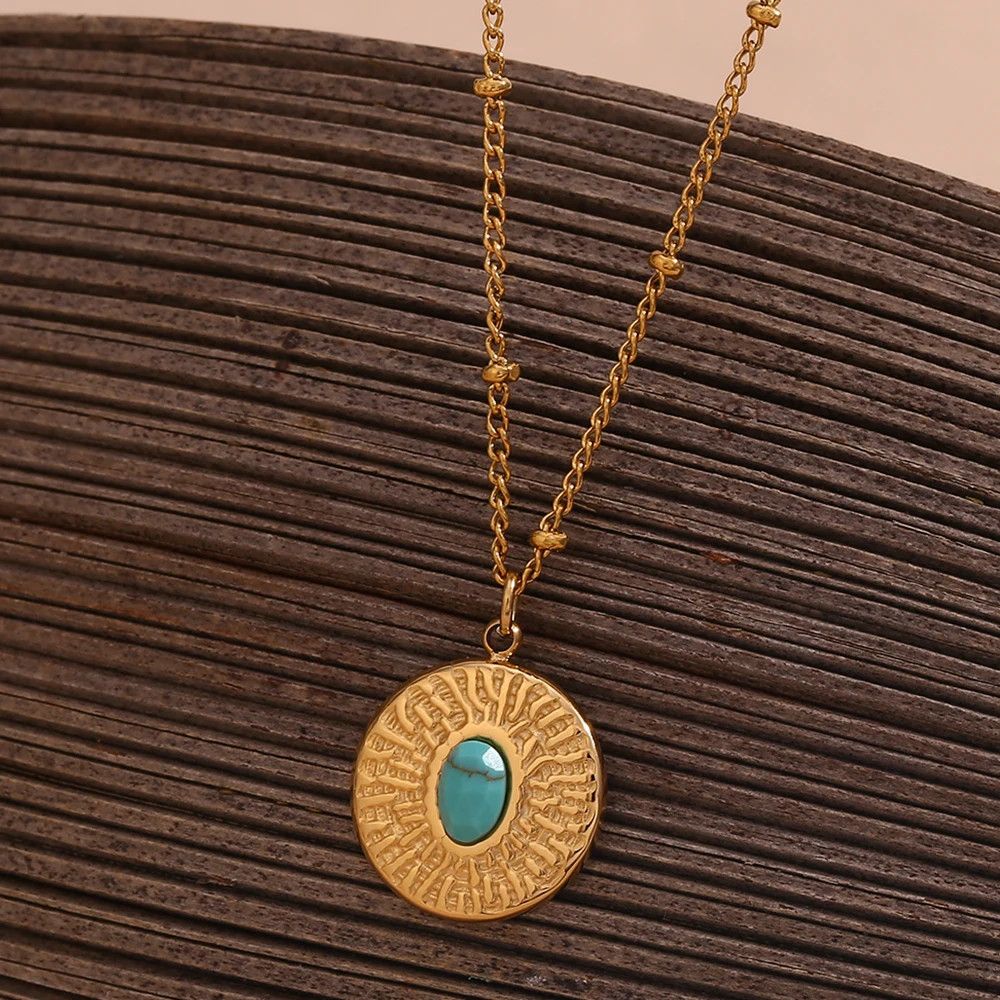 Jewelry × Vintage Turquoise Round Necklace Size ONE SIZE - 2 Thumbnail