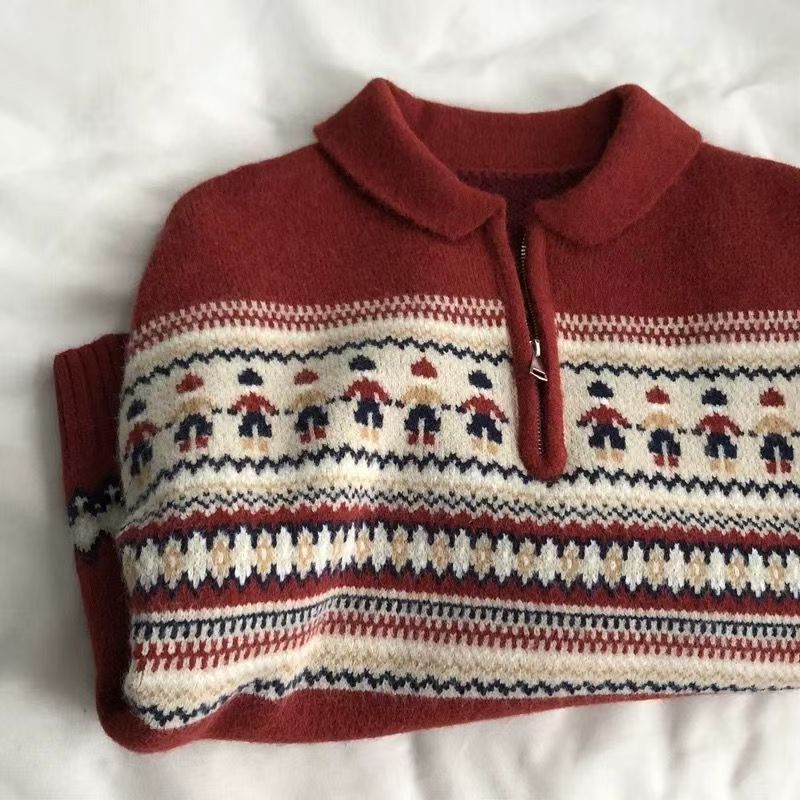 Vintage Men's Red Vintage Christmas Knitted Sweater y2k Size US M / EU 48-50 / 2 - 2 Thumbnail