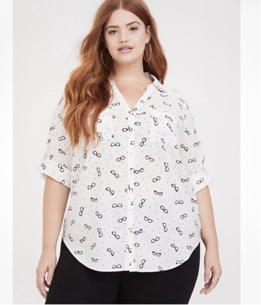Torrid Torrid Collared Button-Up Long Sleeve Shirt Women 4X Size ONE SIZE - 7 Thumbnail