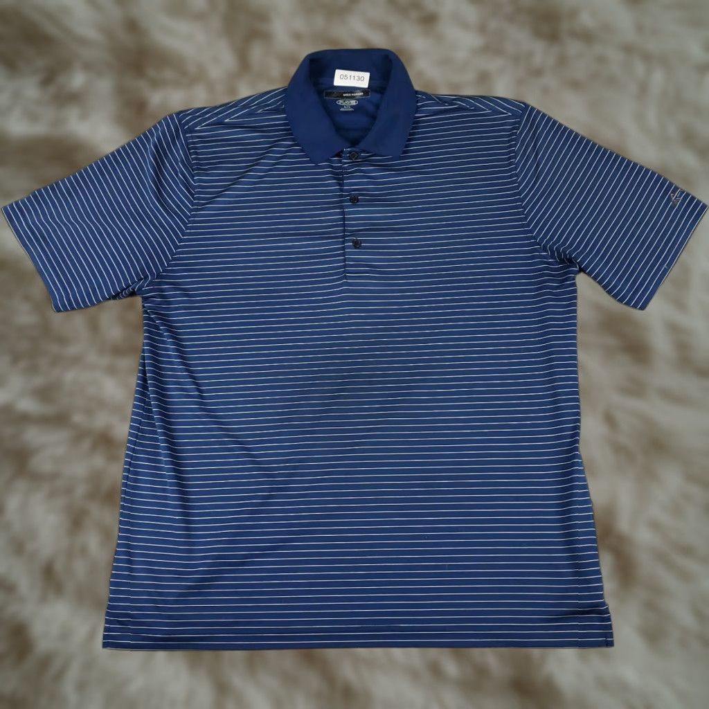 Vintage Greg Norman Polo Shirt Mens XL Blue Striped Shark Golf Casual Short Sleeve Polo Size US XL / EU 56 / 4 - 1 Thumbnail