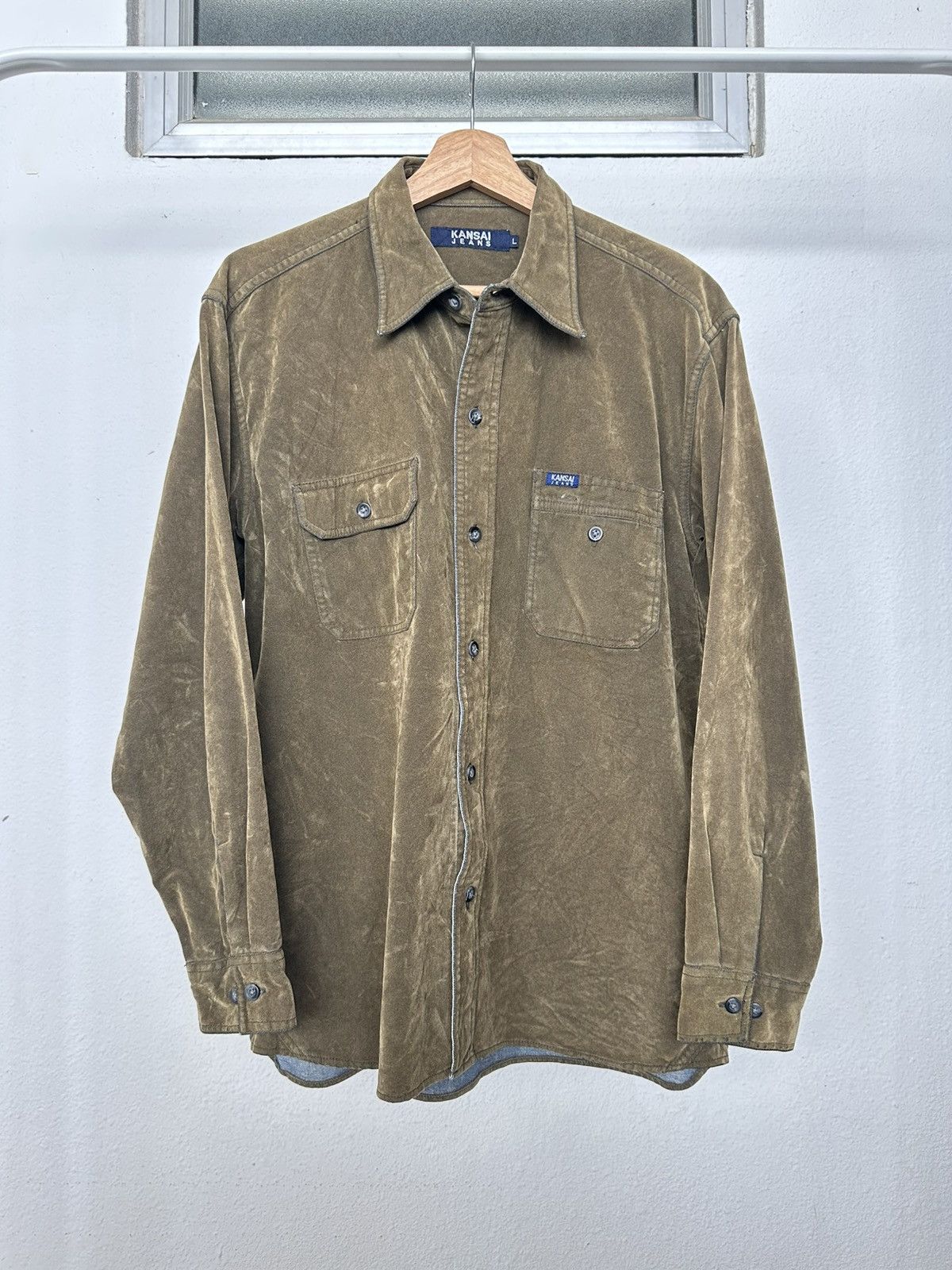 Kansai Yamamoto 00's Kansai Jeans moleskin denim shirt Size US L / EU 52-54 / 3 - 7 Thumbnail