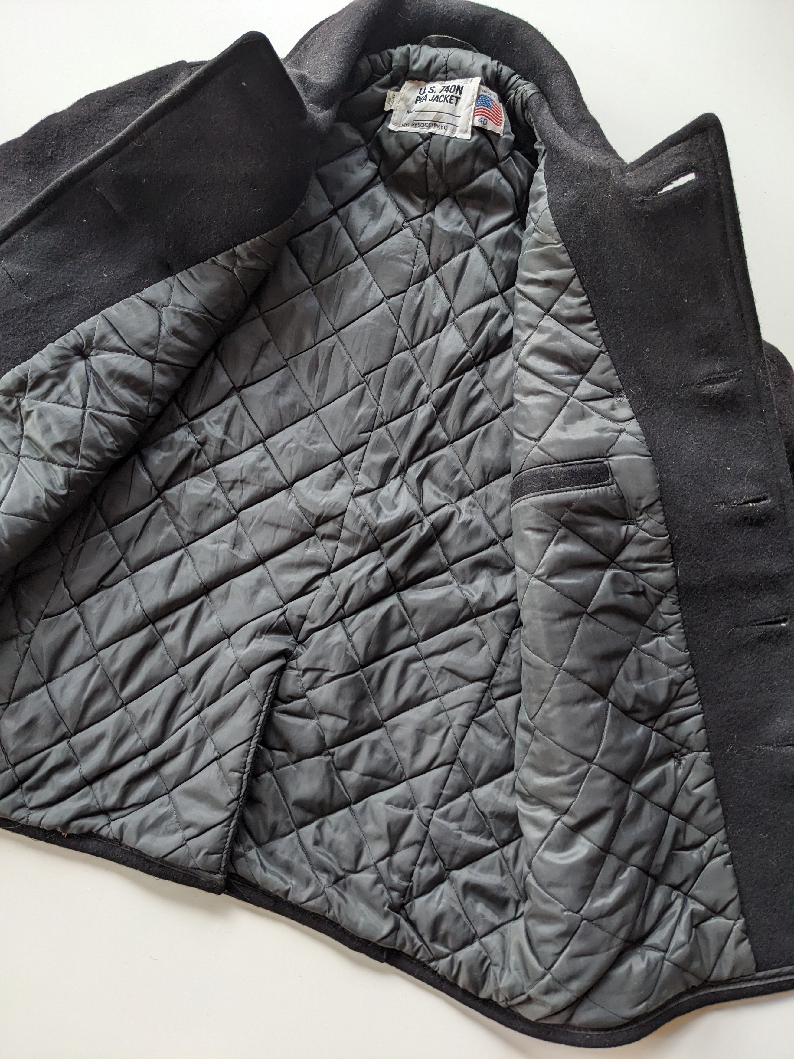 Schott Vintage 740 Schott classic melton wool black Peacoat Size US XXS / EU 40 - 7 Thumbnail