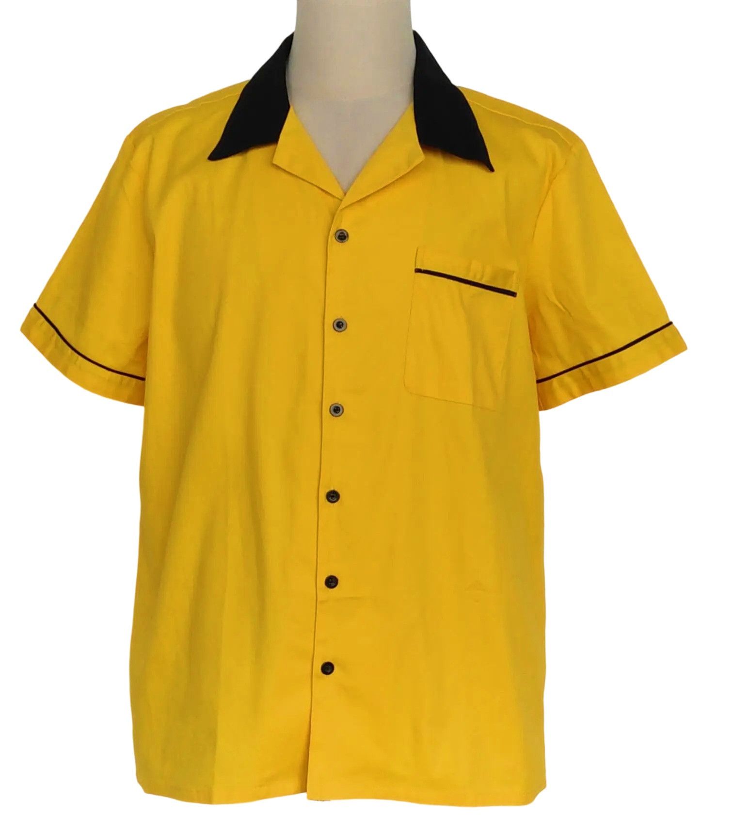 Other Yellow-Short Sleeve Bowling Shirts Pocket Casual Clothing Size US XL / EU 56 / 4 - 1 Thumbnail