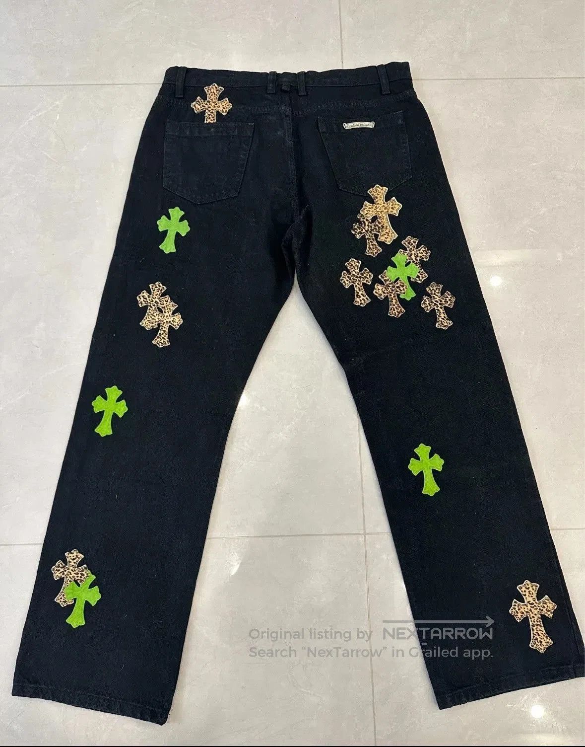Other Remake Apple Green Leopard Jeans. Size US 34 / EU 50 - 3 Thumbnail