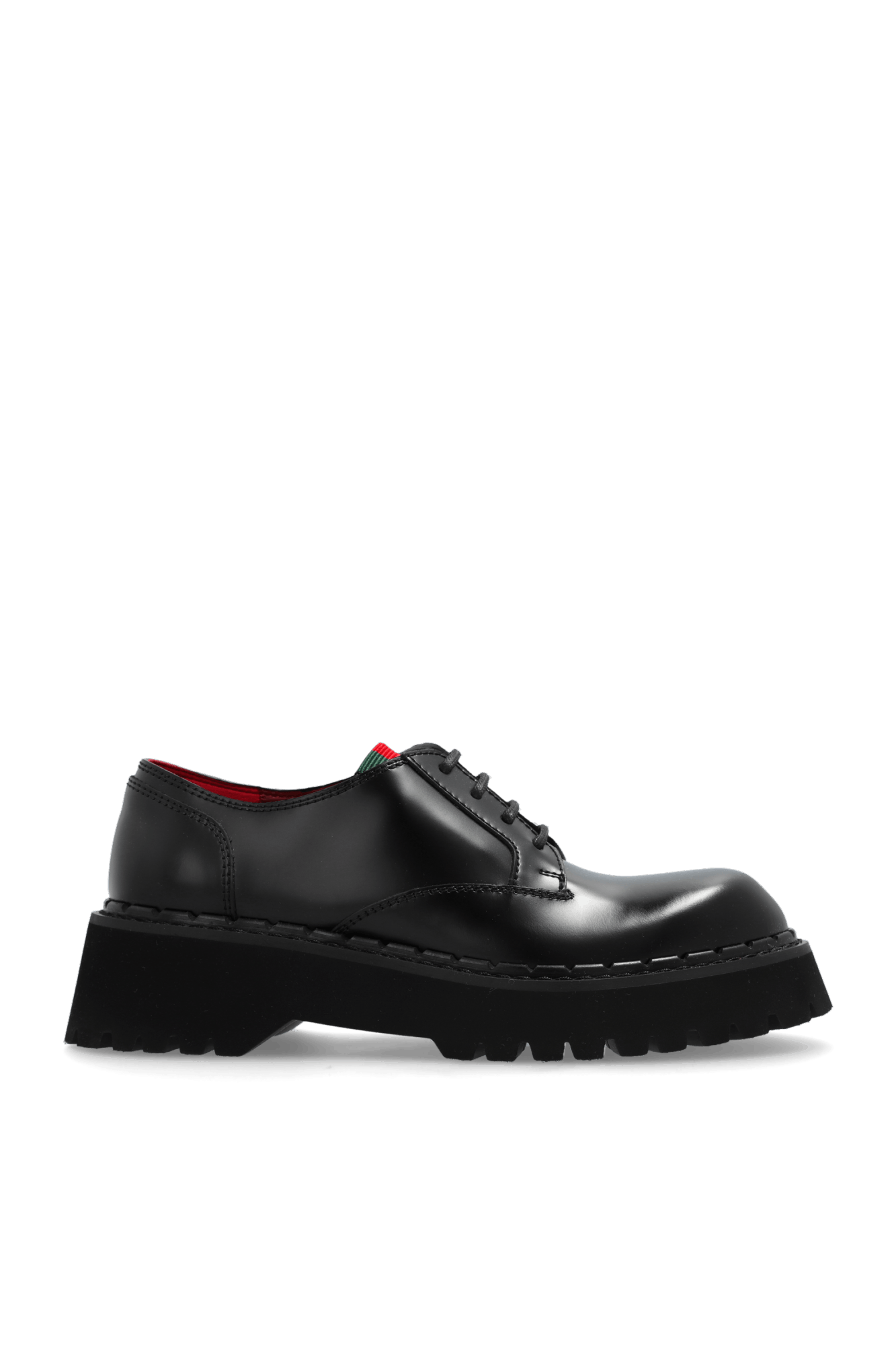 Gucci oc11z1025 Lace-Up Shoes With Web in Black Size US 11 / IT 41 - 1 Thumbnail