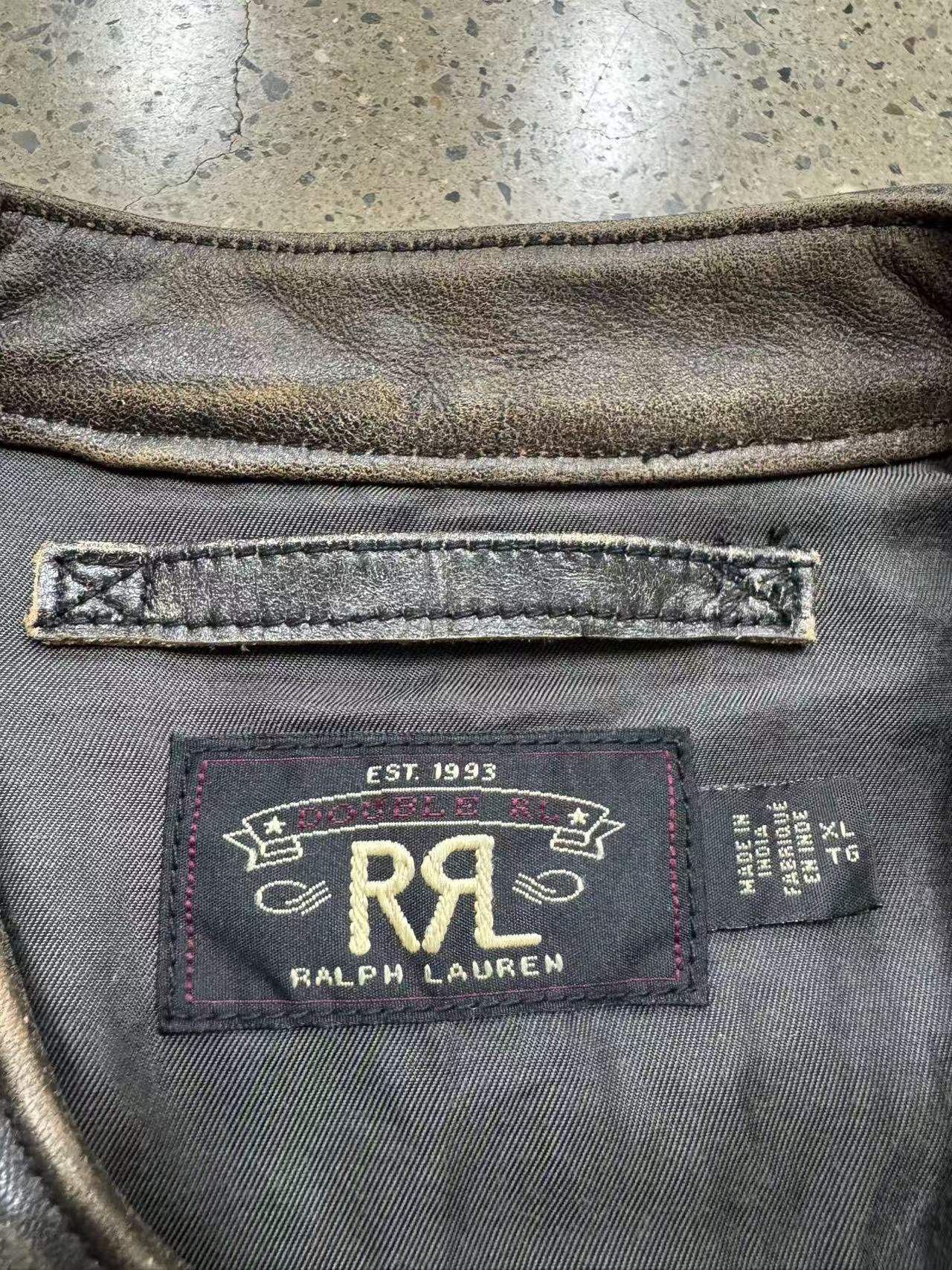 RRL Ralph Lauren Double RL RRL Leather Moto Jacket，size XL Size US XL / EU 56 / 4 - 11 Thumbnail