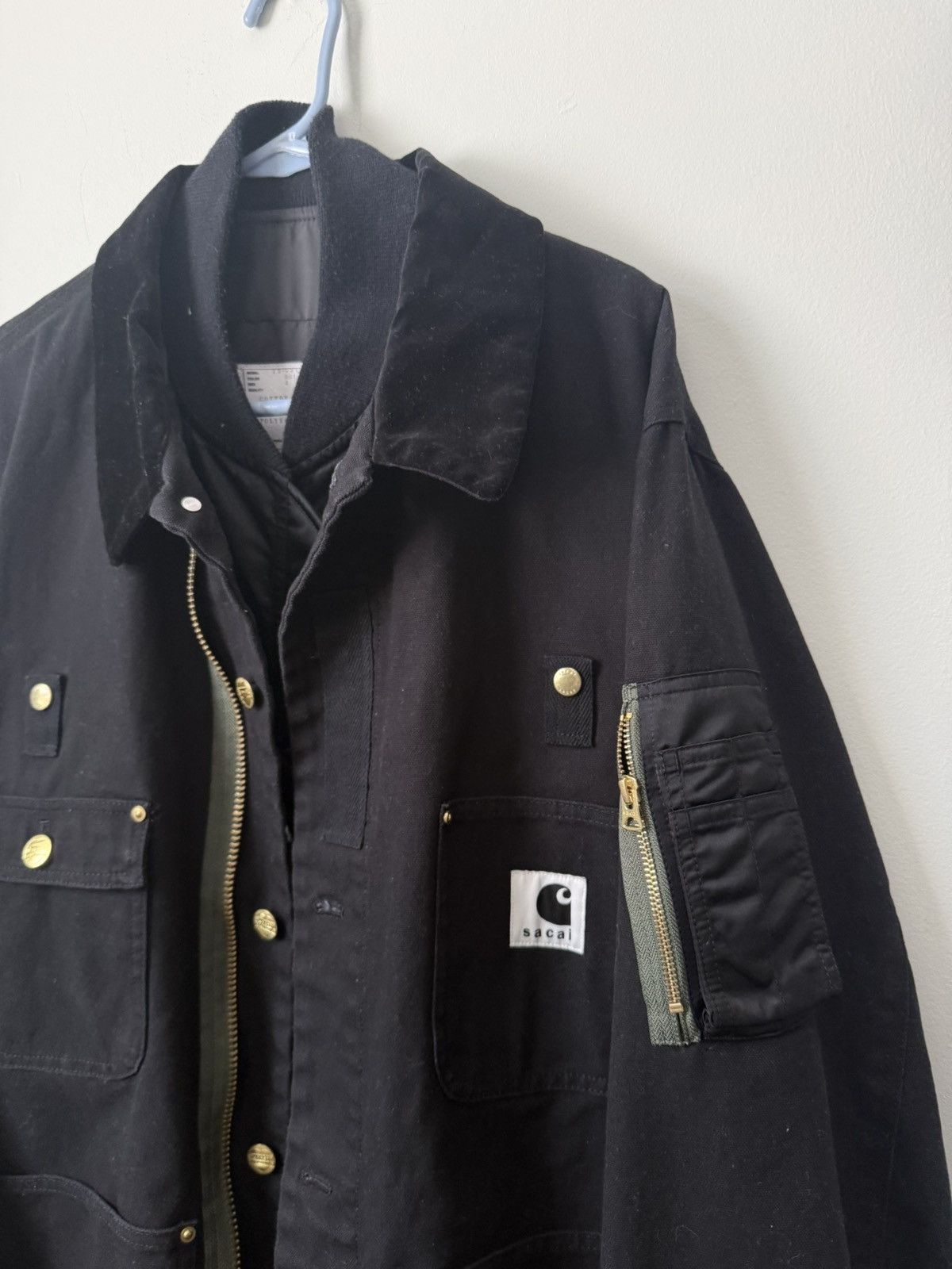 Carhartt Wip × Sacai Carhartt WIP x Sacai MA-1 Michigan Jacket Black Size US XL / EU 56 / 4 - 2 Thumbnail