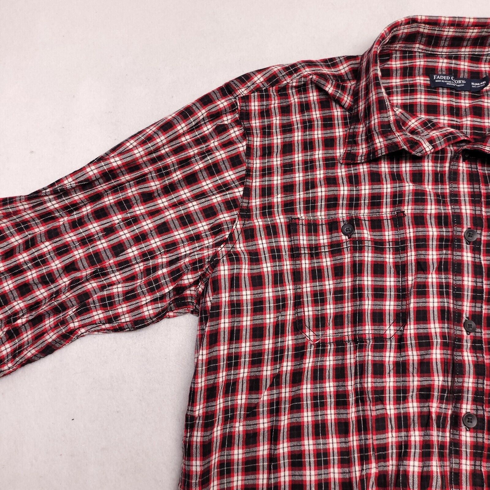 Faded Glory Faded Glory Tartan Flannel Shirt Men Size XL Red Black White Size US XL / EU 56 / 4 - 4 Thumbnail