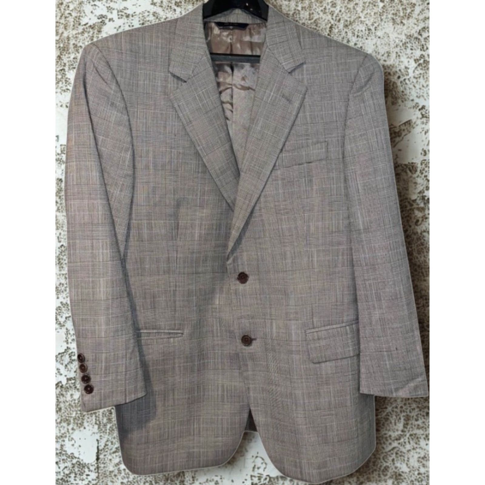 Brooks Brothers Brooks Brothers Blazer / Sport Coat Gray Blue Plaid Wool 40R Mens Italy Regular Notch Two-Button Front Jacket Coat Size 40R - 2 Thumbnail