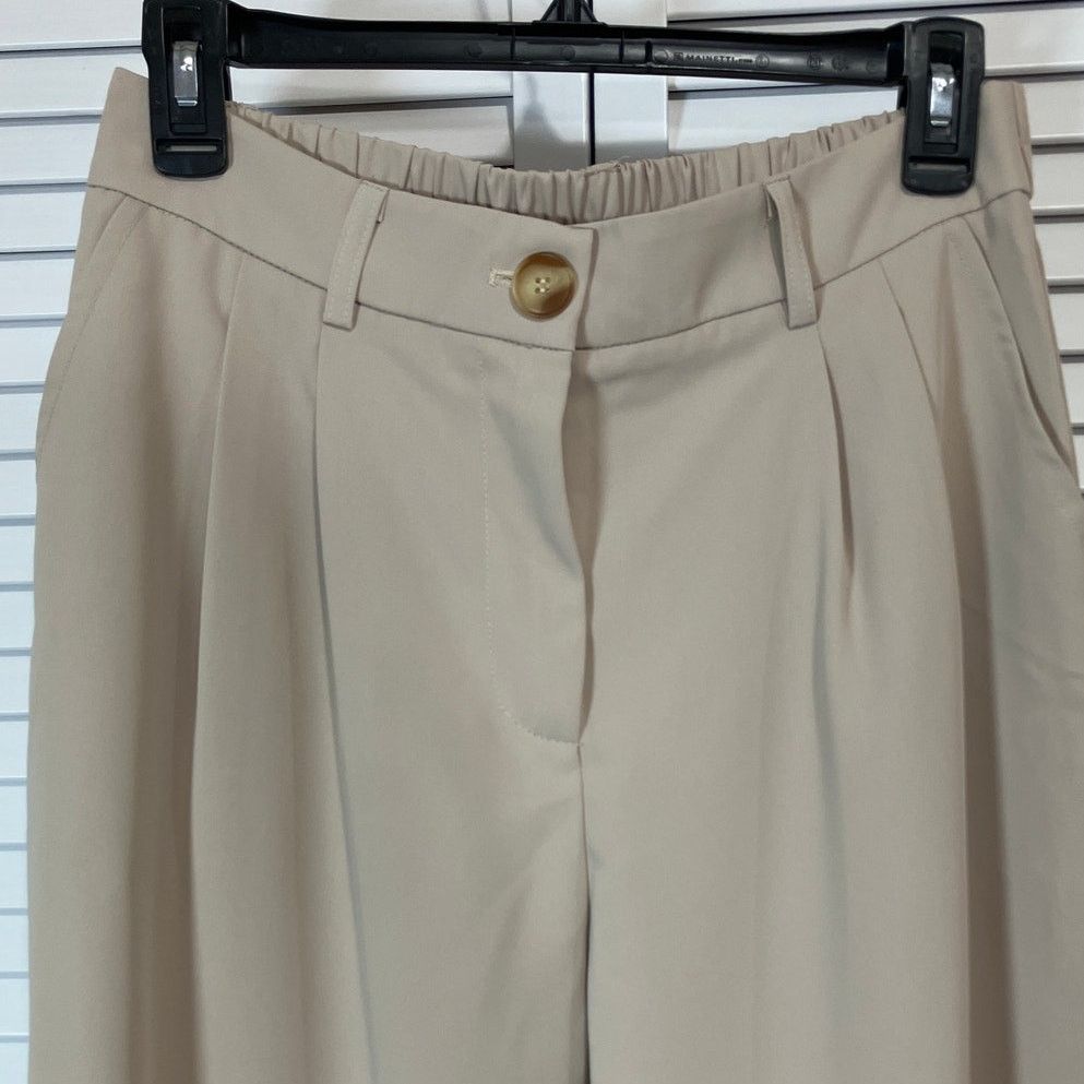 Other NWT Lillusory Khaki High Waisted Wide Leg Dress Pants M Size 29" - 3 Thumbnail