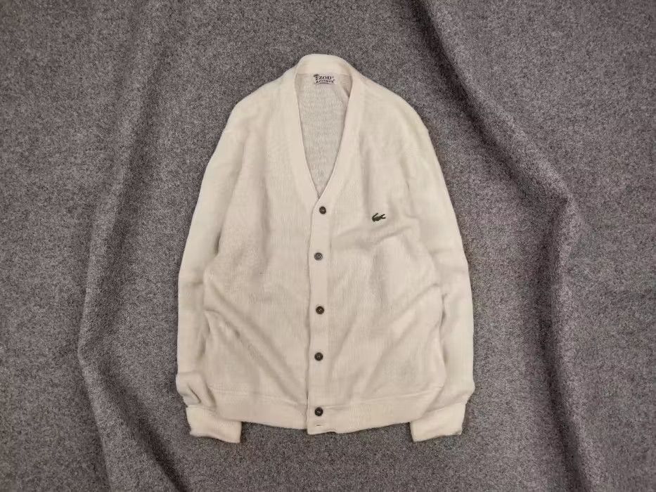 Lacoste Rare Vintage 90's Izod Lacoste Logo Beige cardigan Sweater Size US M / EU 48-50 / 2 - 1 Thumbnail
