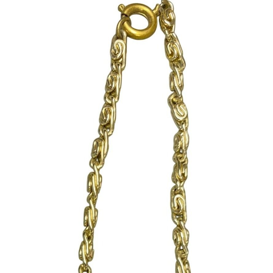 Other Modern Gold Chain Necklace With Blue & White Cross Pendant Size ONE SIZE - 4 Thumbnail