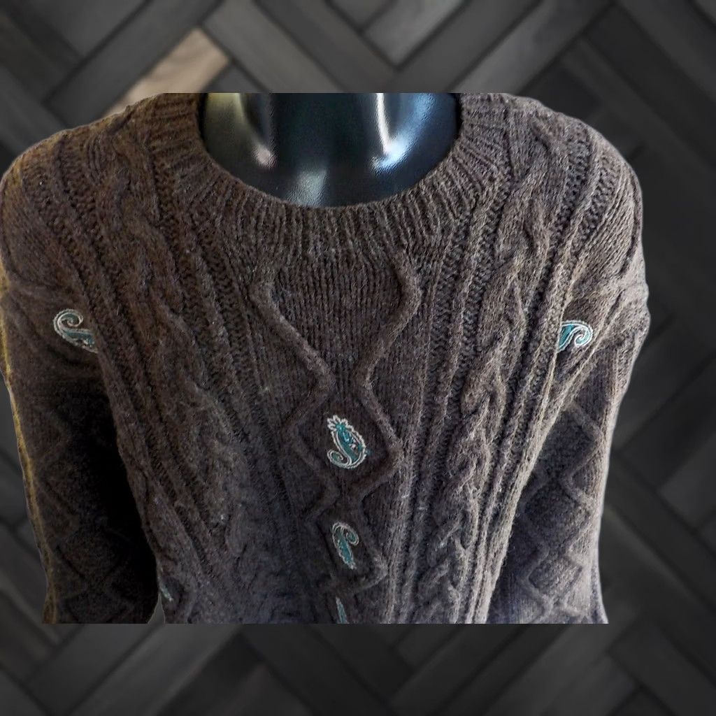 Avenue Avenue A Mireille Bitton Crewneck Sweater Fabrics Wool Brown XS S Sleeves 24 Length 29 Men Pullover Vintage - Mens Size US S / EU 44-46 / 1 - 1 Thumbnail