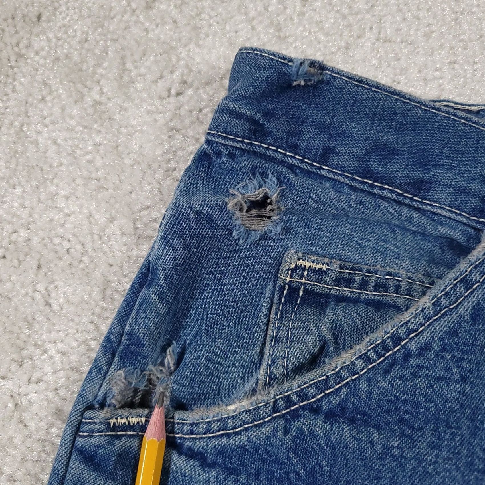 Dickies Dickies Jeans Denim 38X32 Carpenter Lined Workwear Straight Mens Regular Blue Cotton Denim 32 Inseam Medium Wash Size US 38 / EU 54 - 7 Thumbnail