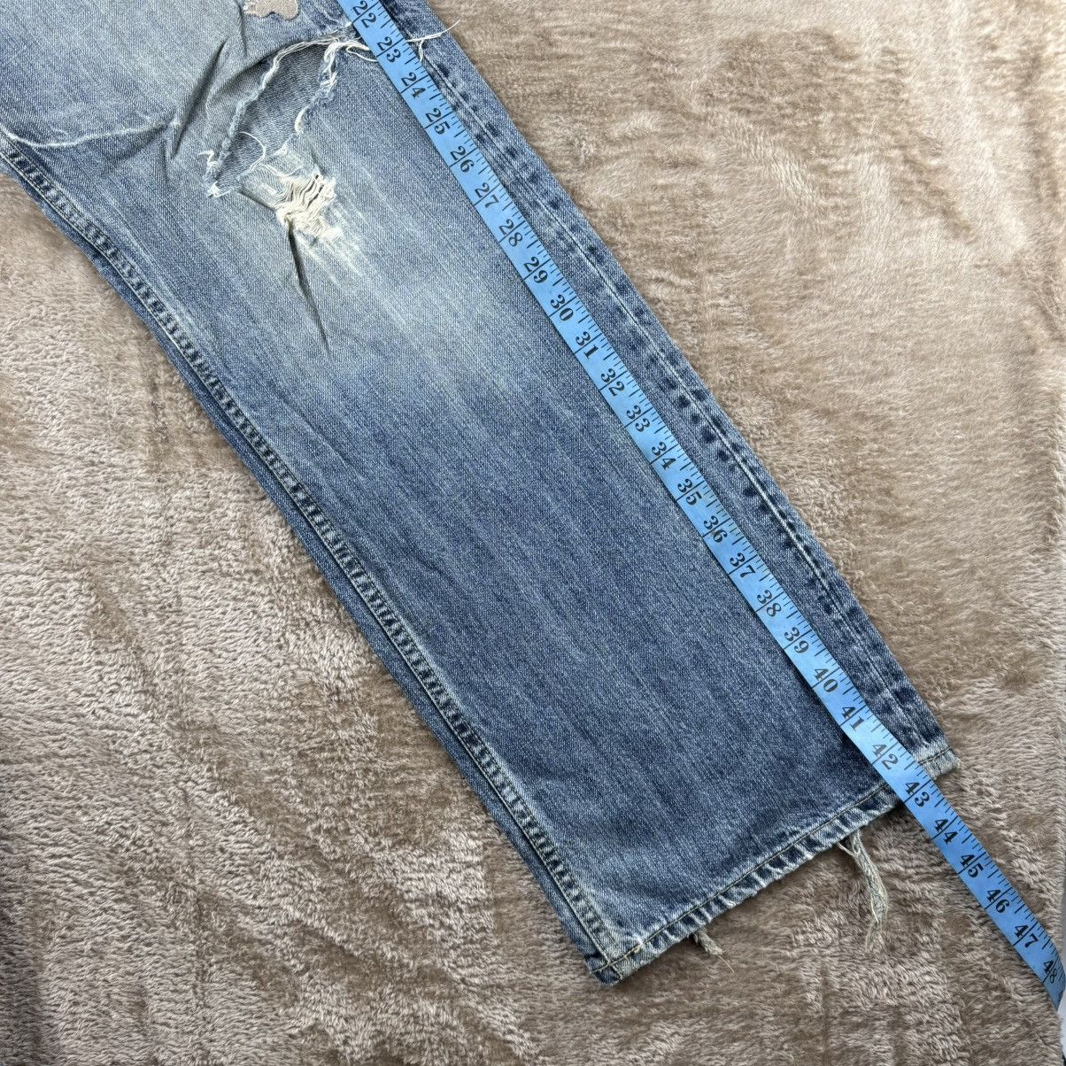 Japanese Brand Vtg art jeans denim sukajan sashiko distressed baggy Size US 31 - 14 Thumbnail