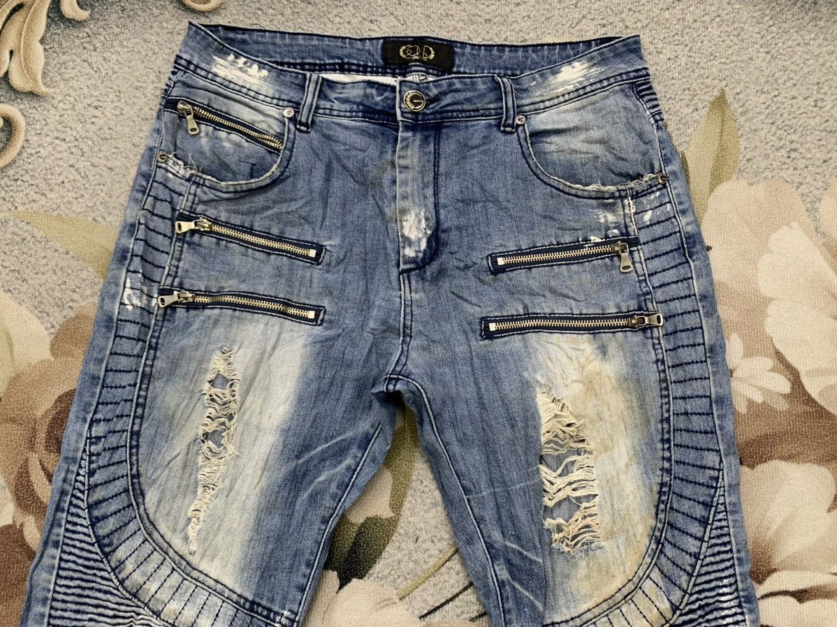 Japanese Brand Distress GOLD Biker Like Denim Pant Size US 33 - 7 Thumbnail