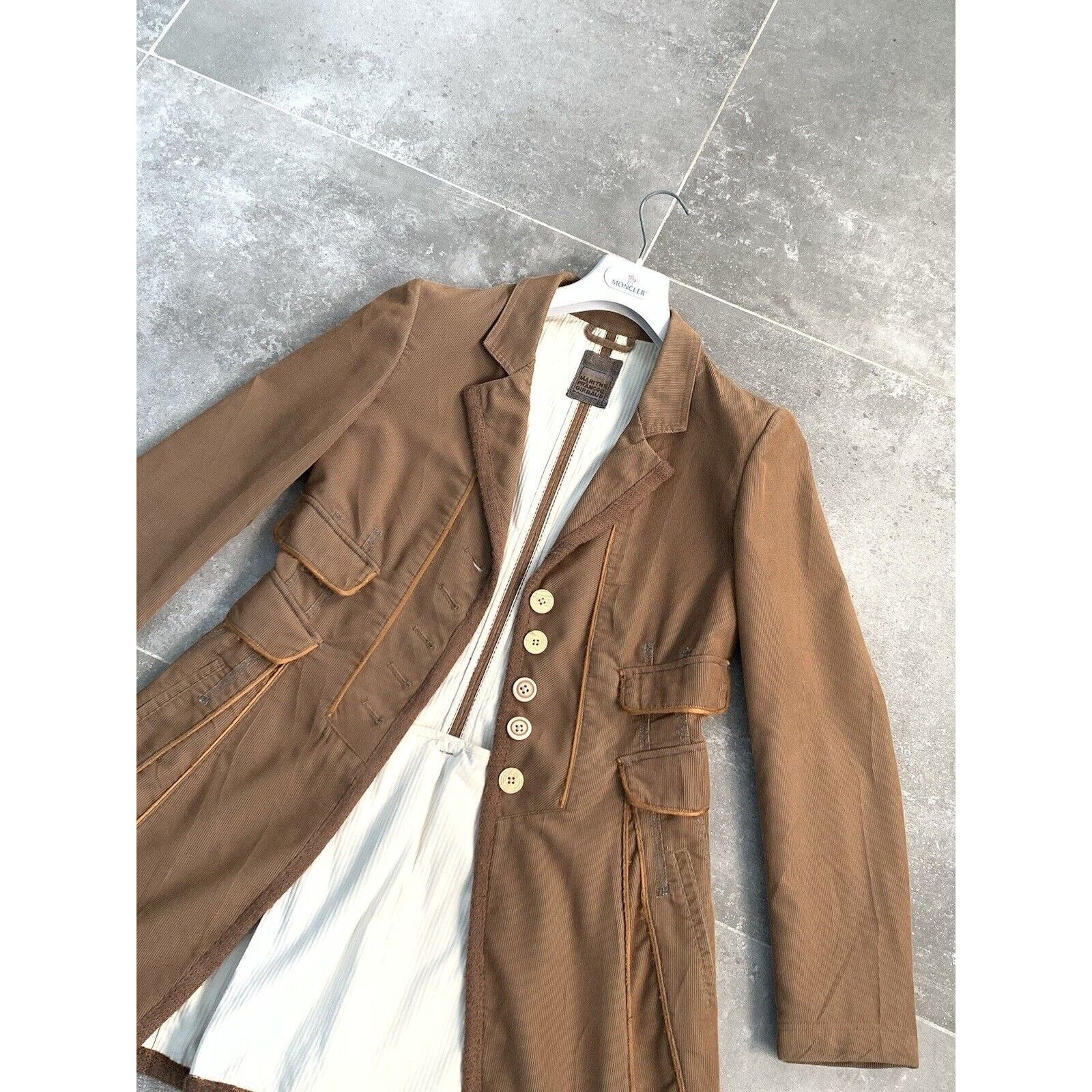 Designer × Marithe + Francois Girbaud MARITHE FRANCOIS GIRBAUD Corduroy Trench Coat UK 10 EU 38 SM Size M / US 6-8 / IT 42-44 - 4 Thumbnail