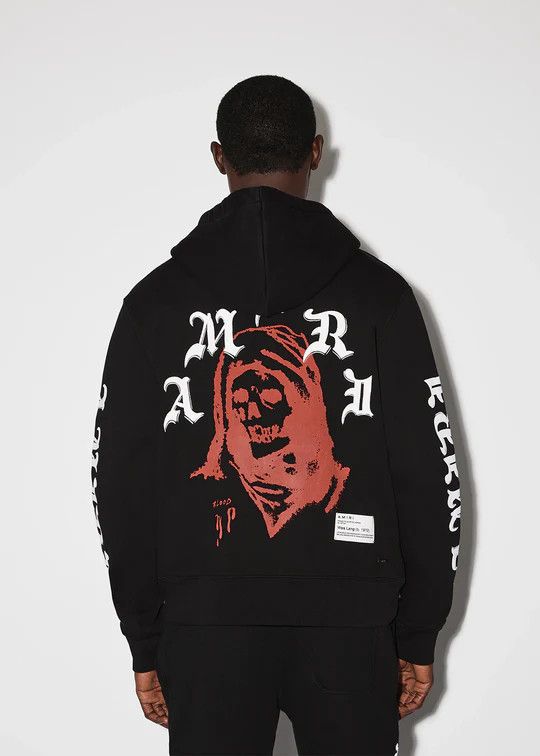 Amiri o1y0525 Logo Hoodie in Black Size US L / EU 52-54 / 3 - 2 Thumbnail