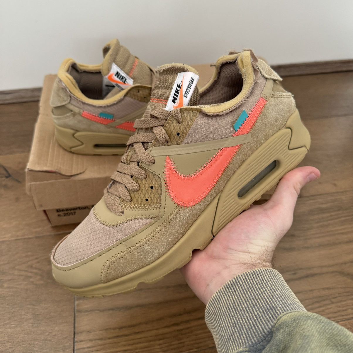 Nike × Off-White Nike Air Max 90 Off-White Desert Ore Size US 8 / EU 41 - 1 Thumbnail