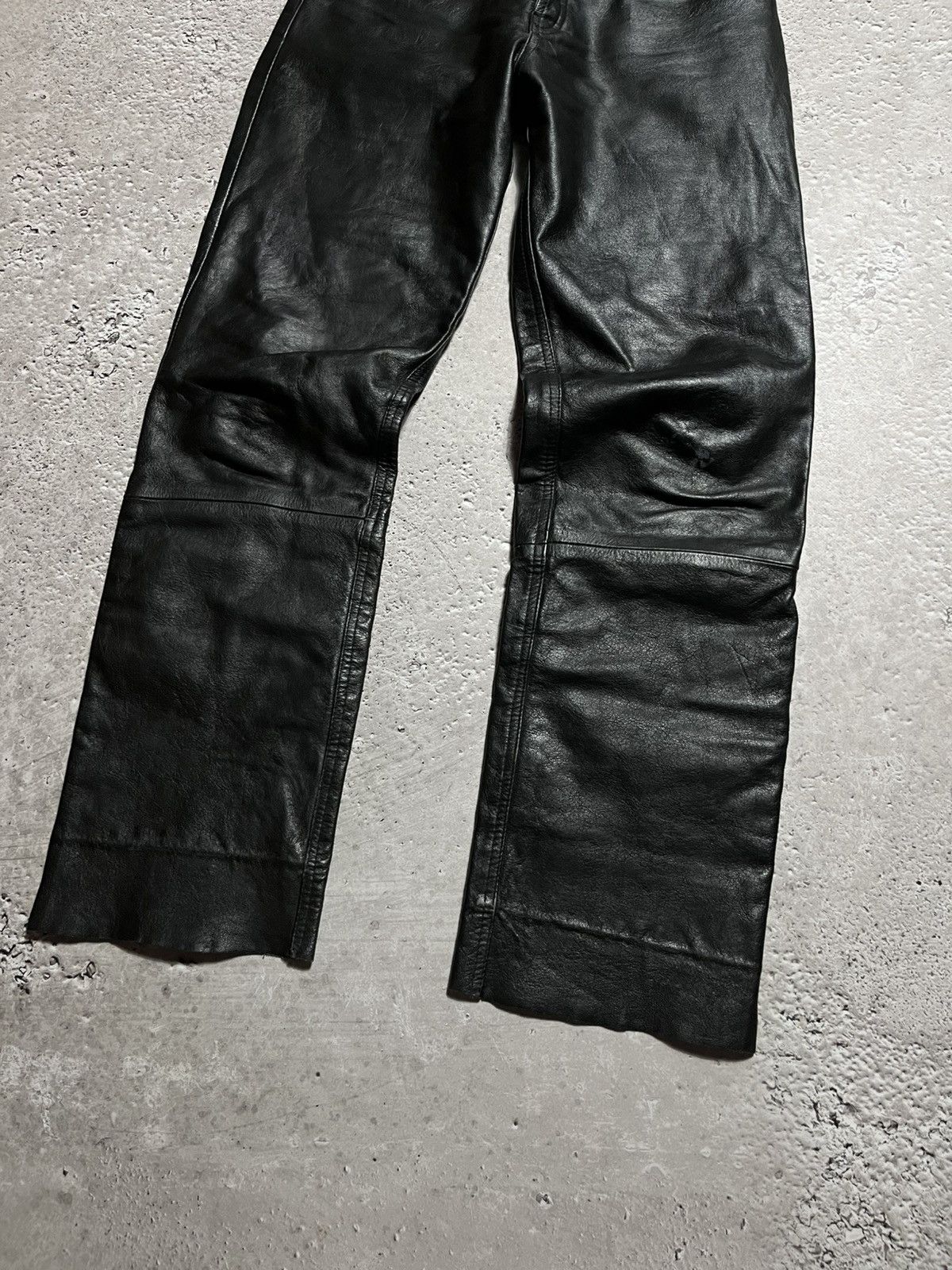 Japanese Brand × Leather Vintage Black Avant-Garde Real Leather Pants with Edgy Style Size US 30 / EU 46 - 11 Thumbnail