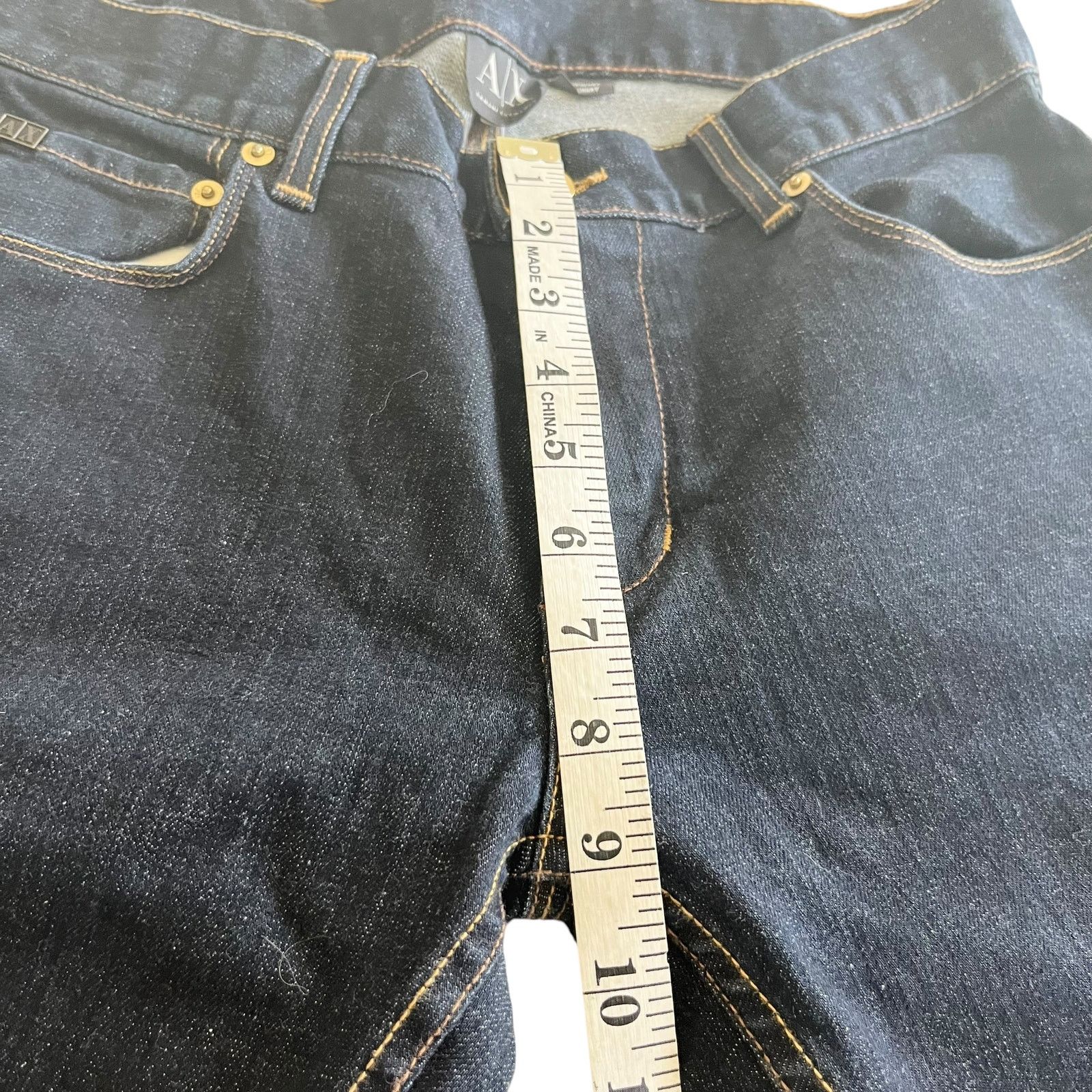 Armani Exchange Armani Exchange Mid Rise Dark Wash Blue Denim Skinny Jeans Size 29" - 9 Thumbnail