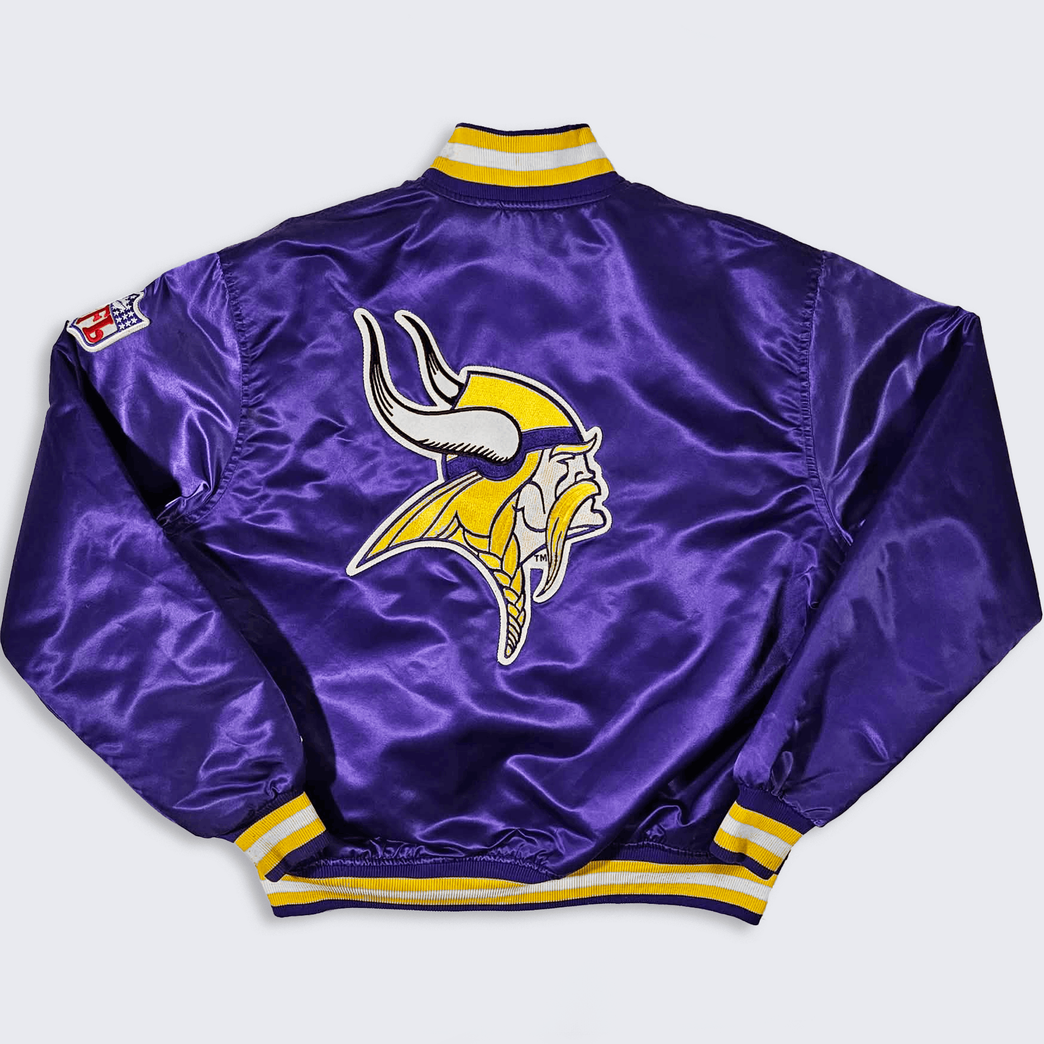 NFL Minnesota Vikings Vintage 80s Starter Satin Bomber Jacket Size US XL / EU 56 / 4 - 1 Thumbnail
