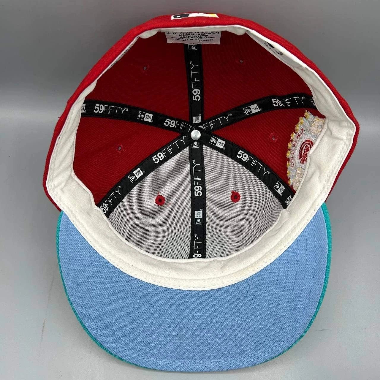 New Era Chicago Cubs Hat Men 7 3/8 Red Blue MLB Fitted Cap Size ONE SIZE - 2 Thumbnail