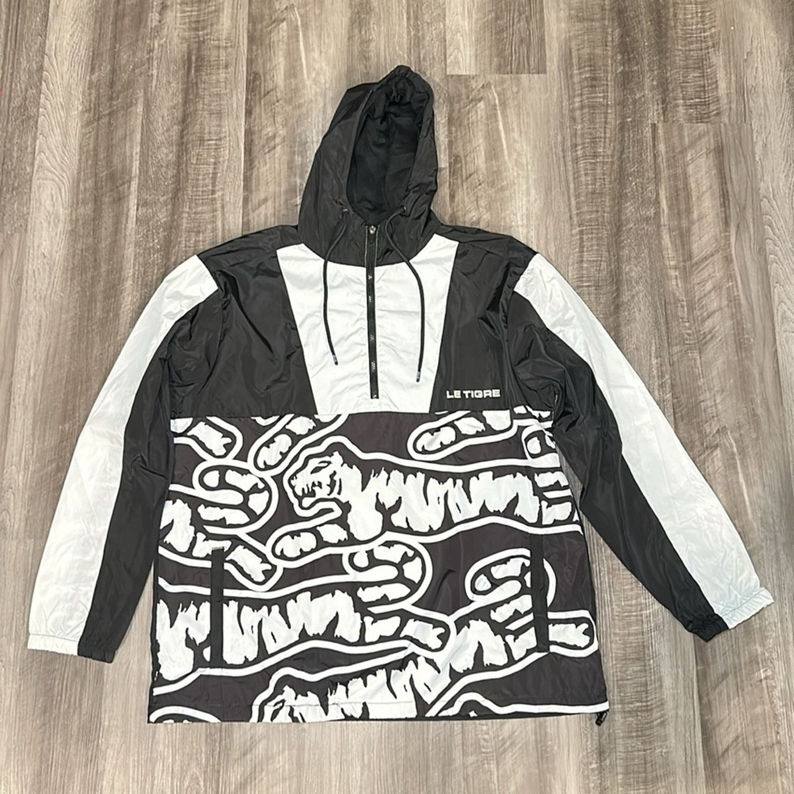 Le TIGRE Le Tigre Quarter Zip Windbreaker Hoodie - 2XL Size US XXL / EU 58 / 5 - 2 Thumbnail
