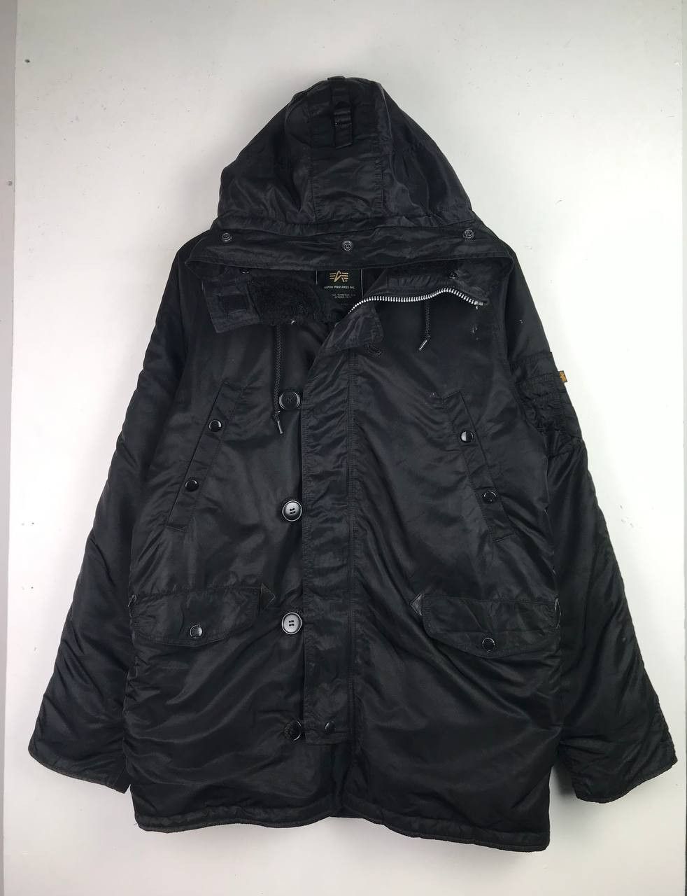 Alpha Industries Vintage Alpha Industries Full Zipper And Button jacket Size US L / EU 52-54 / 3 - 1 Thumbnail