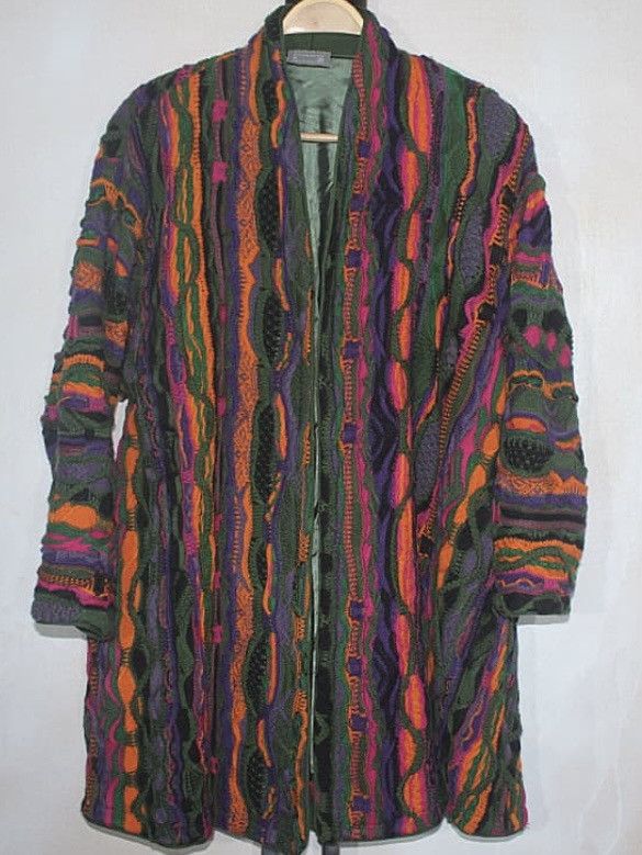 Coogi VTG COOGI Cardigan Sweater 3D Knit Wool Multicolor Wool