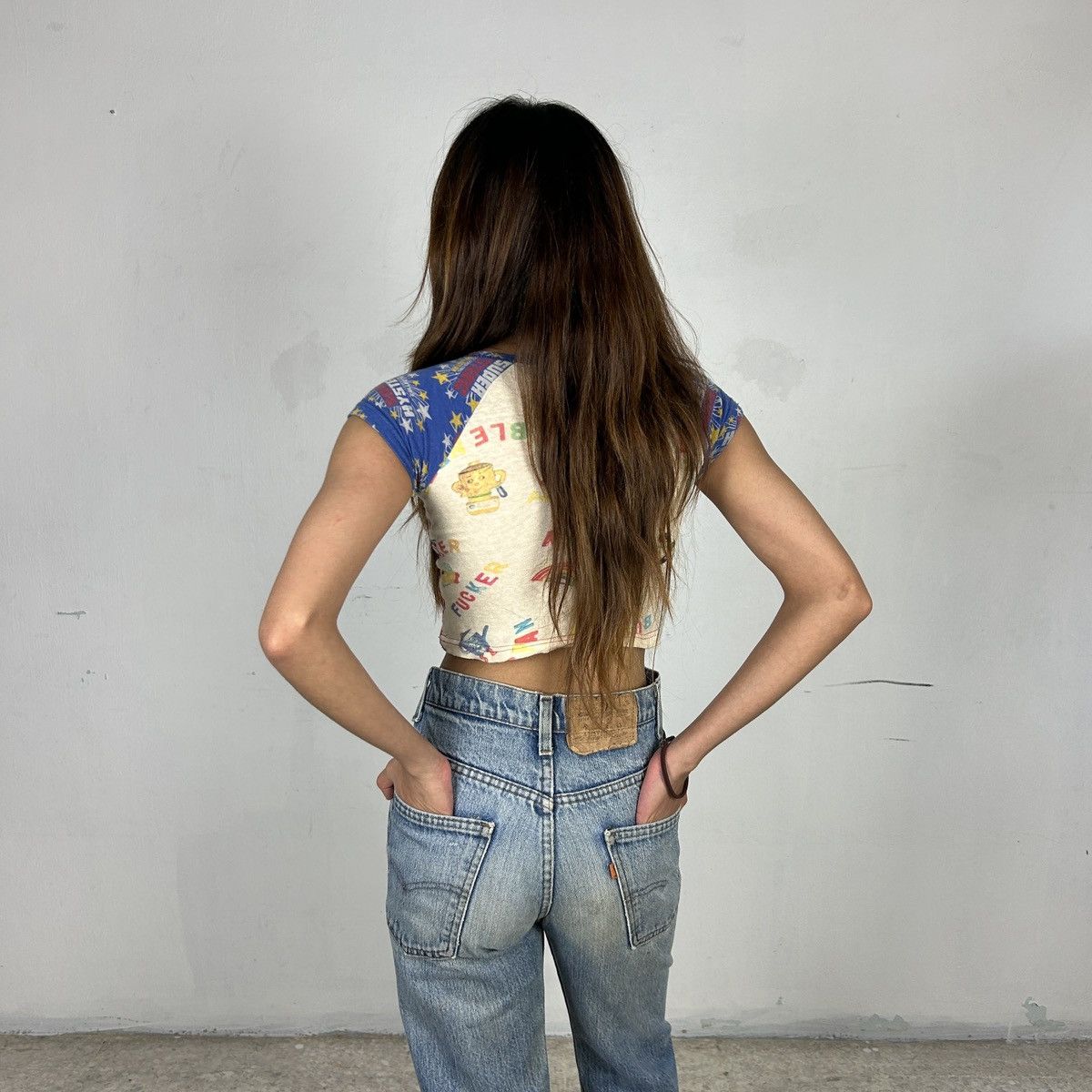 1990s Hysteric Mini Baby Tee Full Print