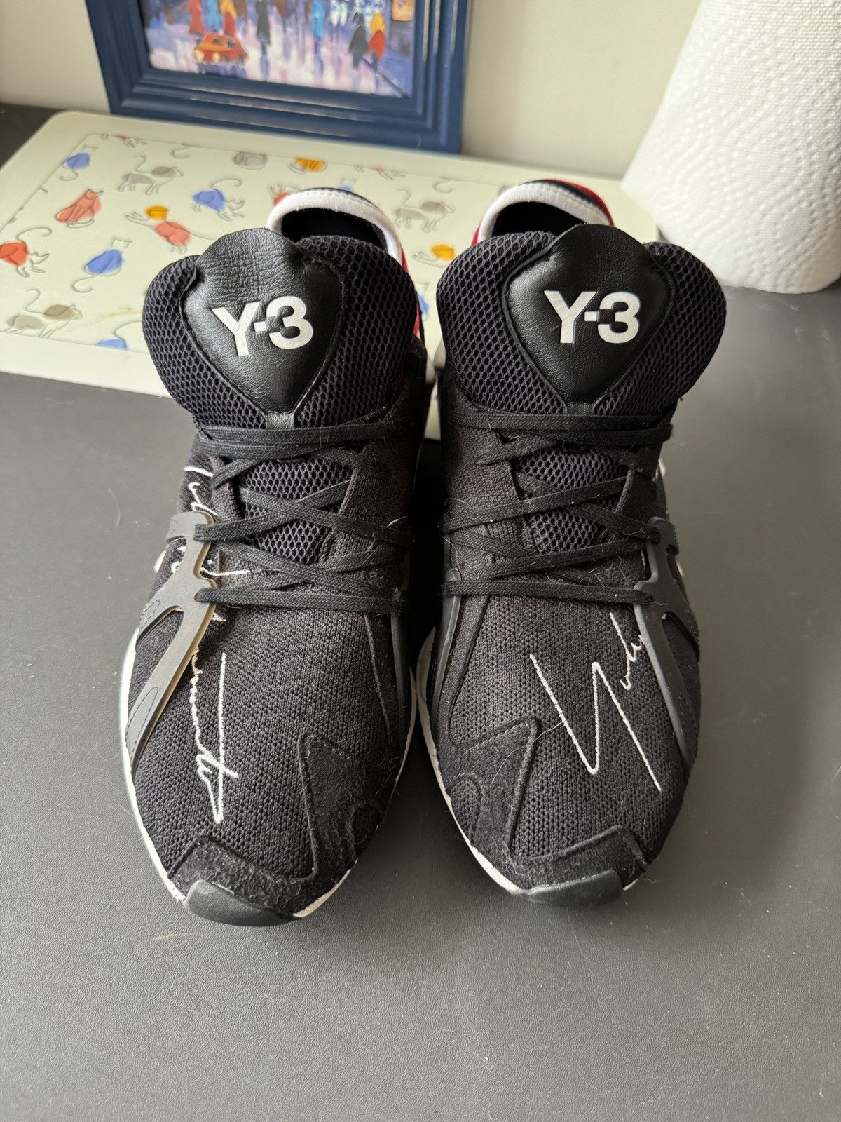 Yohji Yamamoto Y3 Rare Signature Black/White/Red Hi-Top Size US 9 / EU 42 - 2 Thumbnail