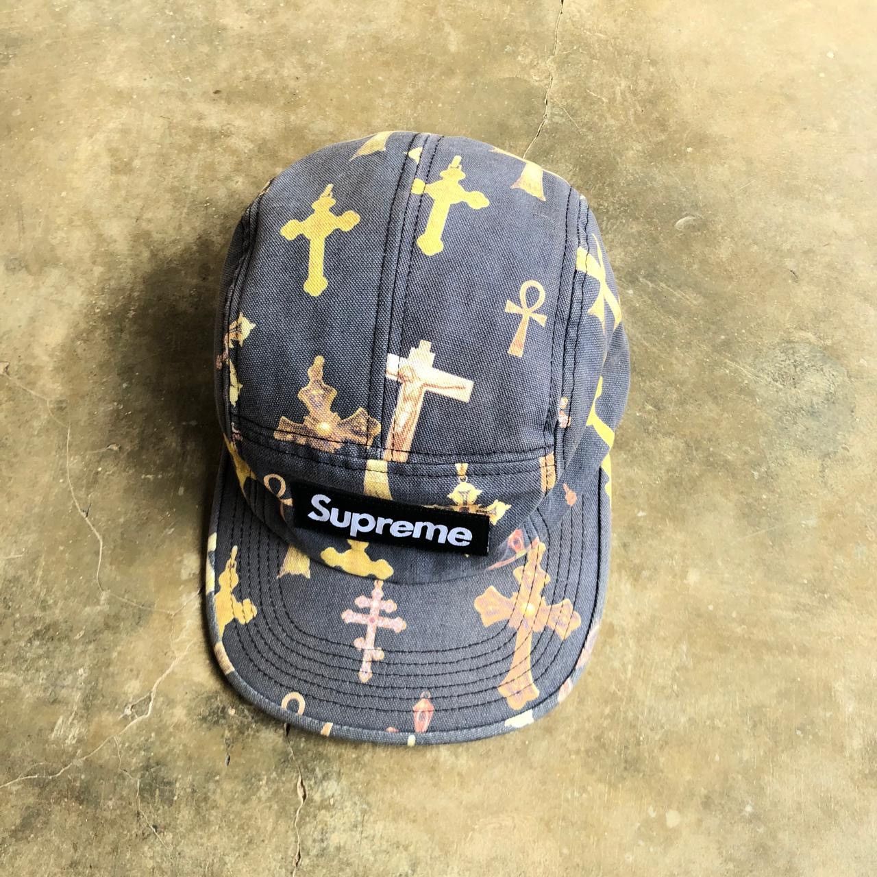 Supreme SS 13 Supreme Crosses Camp Cap Black Washed Size ONE SIZE - 2 Thumbnail