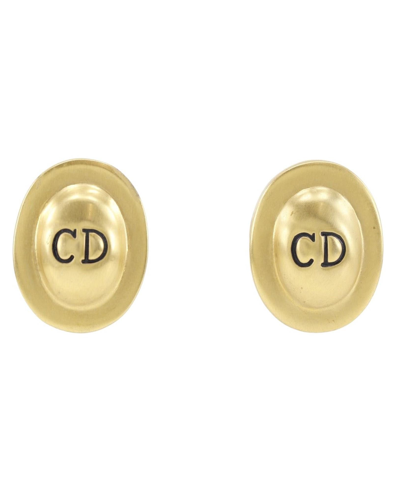 image of Dior Gold Plated Dangle Earring, Women's