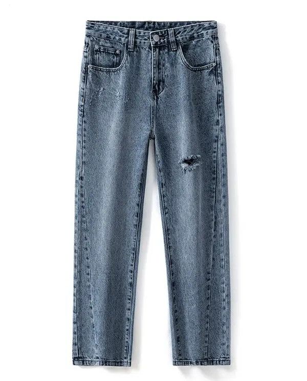 Japanese Brand Street Straight Loose Washed Vintage Ripped Jeans Size US 32 / EU 48 - 6 Thumbnail