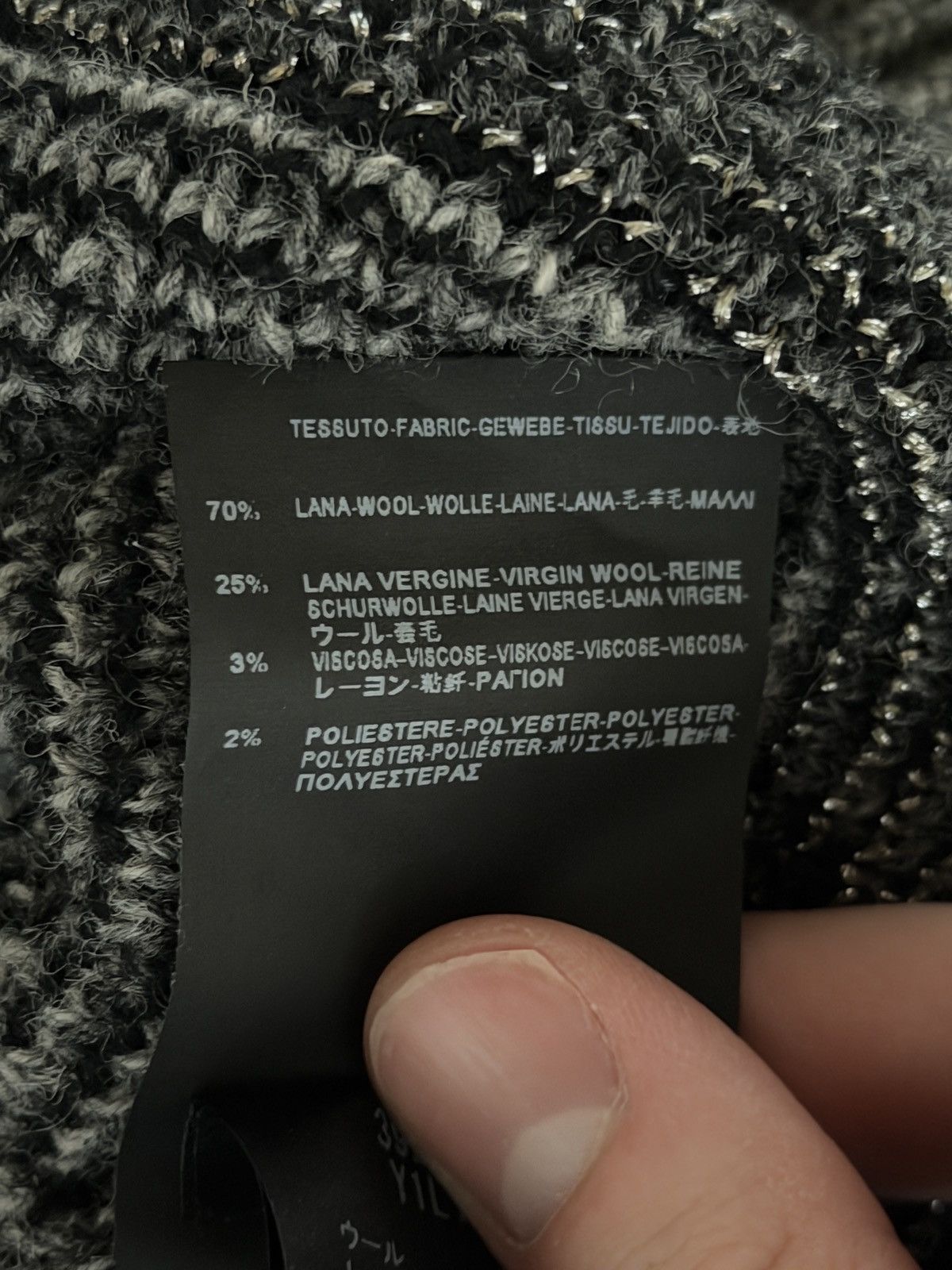 Saint Laurent Paris FW15 Geometric Reflective Sweater Size US S / EU 44-46 / 1 - 6 Thumbnail