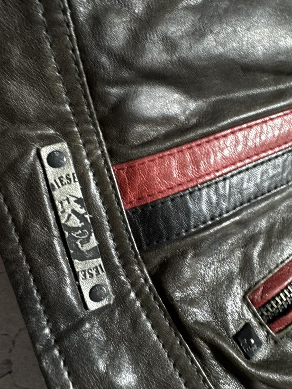 Diesel Diesel Women’s Vintage Leather Jacket Bike Rare Size XL / US 12-14 / IT 48-50 - 4 Thumbnail
