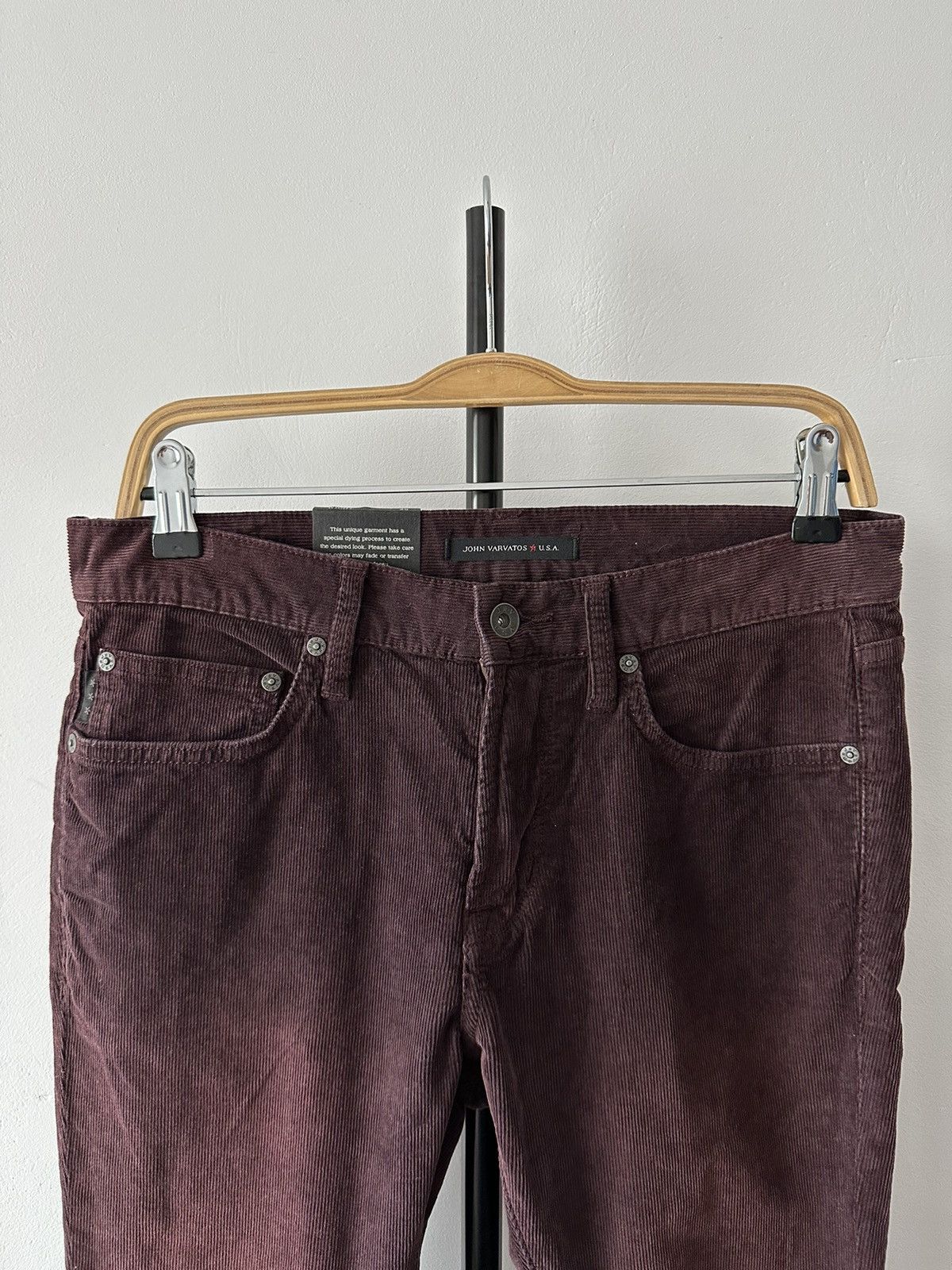 John Varvatos John Varvatos USA Corduroy Pants Burgundy Wight Skinny Fit Size US 30 / EU 46 - 3 Thumbnail