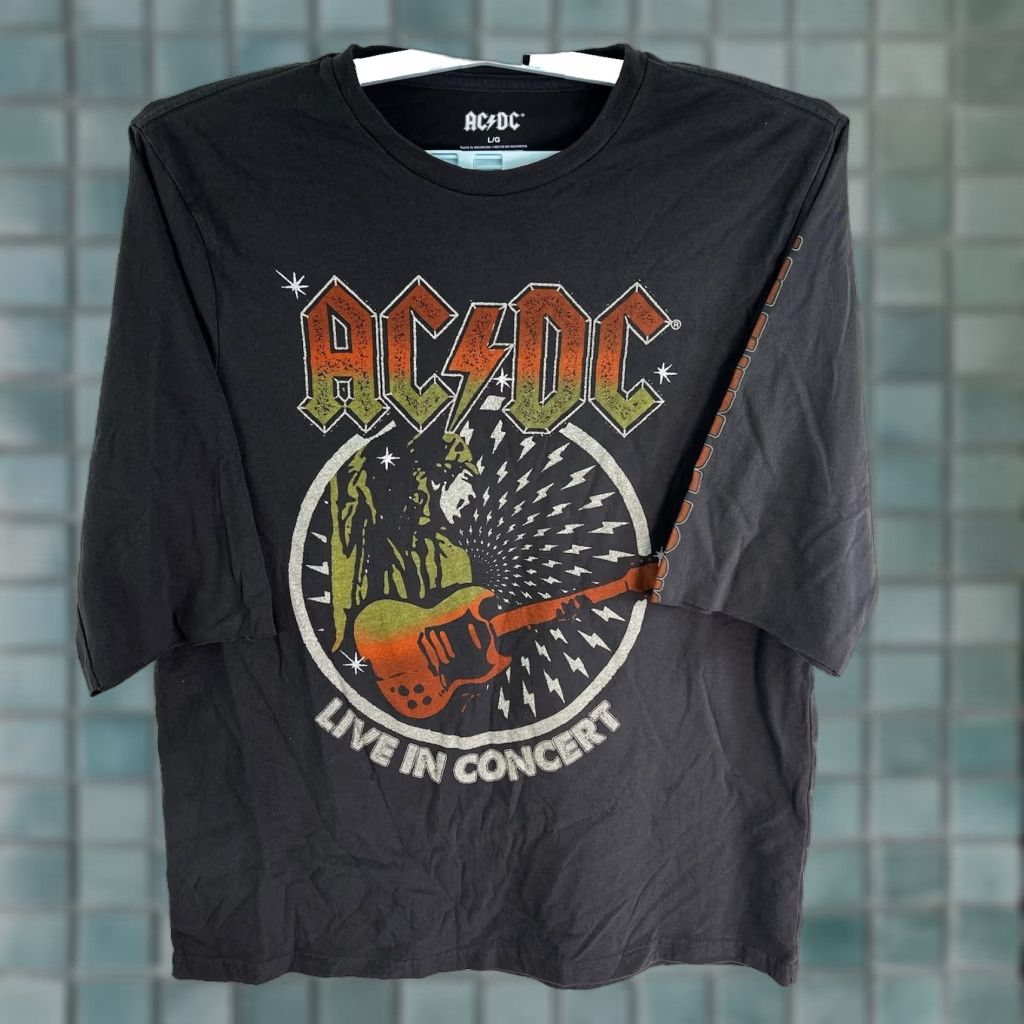Olive AC/DC Graphic Print T-Shirt Adult L Brown Music Rock Mens Size US L / EU 52-54 / 3 - 1 Thumbnail