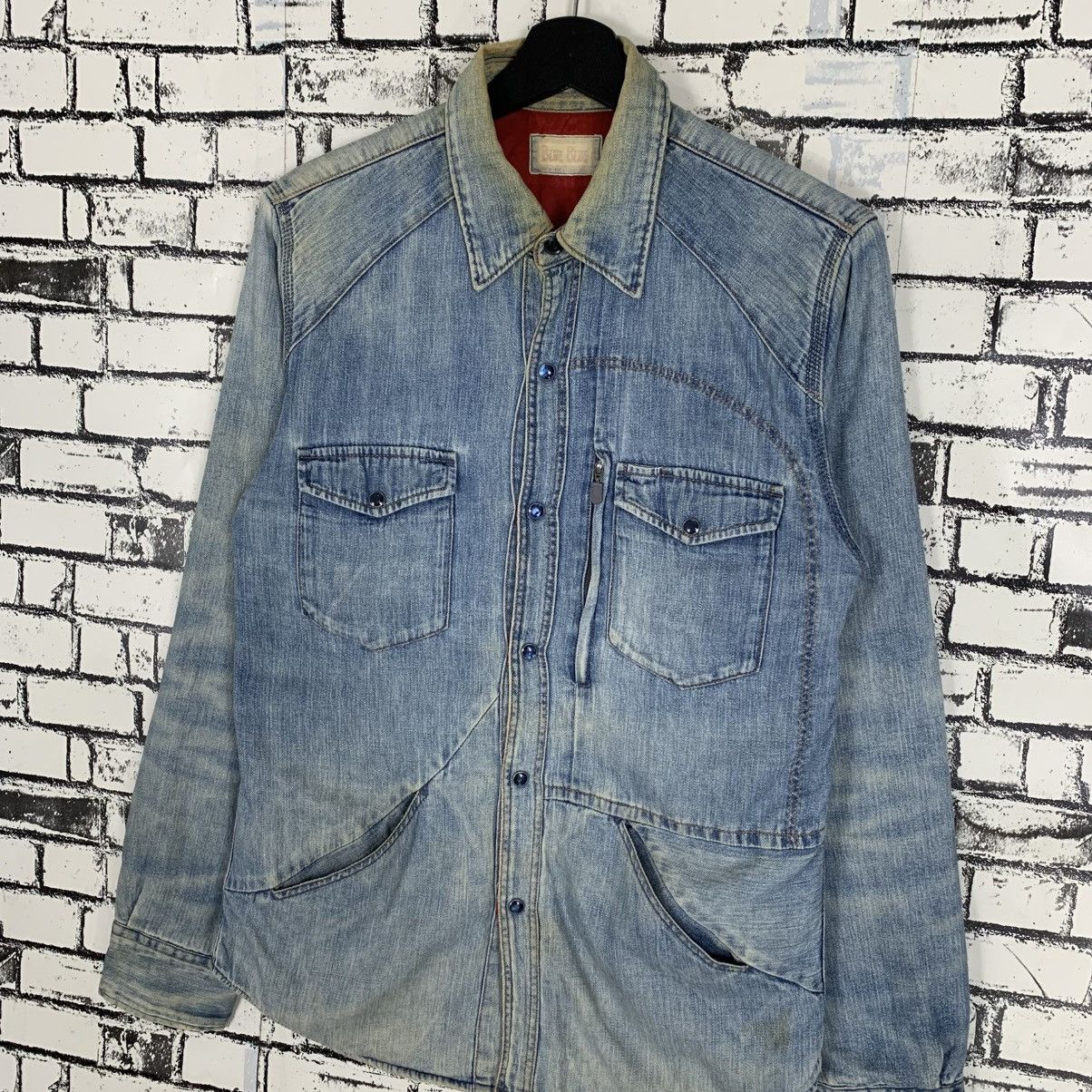 Blue Blue Japan × Vintage Vintage Blue Blue Denim Washed Faded Flannel Shirt Size US M / EU 48-50 / 2 - 2 Thumbnail