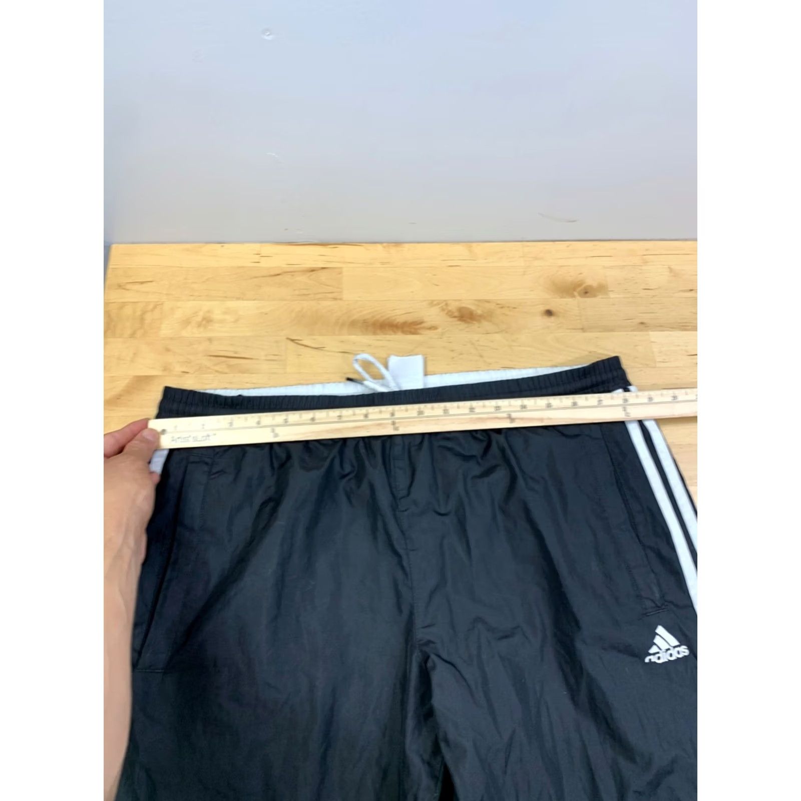 Adidas Adidas Track Pants Men L Black Drawstring Casual Lined Activewear Size US 33 - 6 Thumbnail