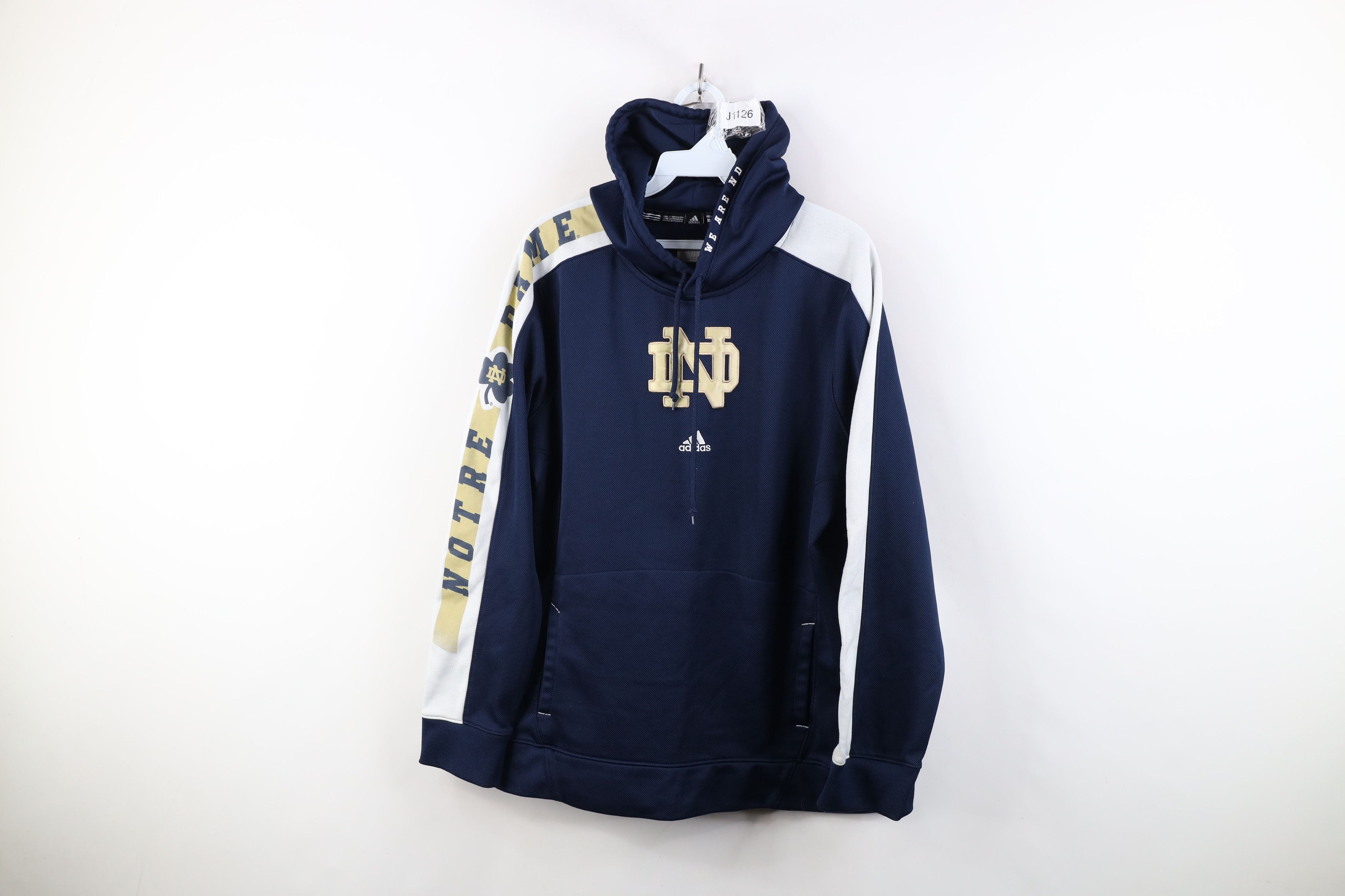 Adidas Vintage Y2K Adidas Notre Dame University Hoodie Sweatshirt Size US XL / EU 56 / 4 - 1 Thumbnail