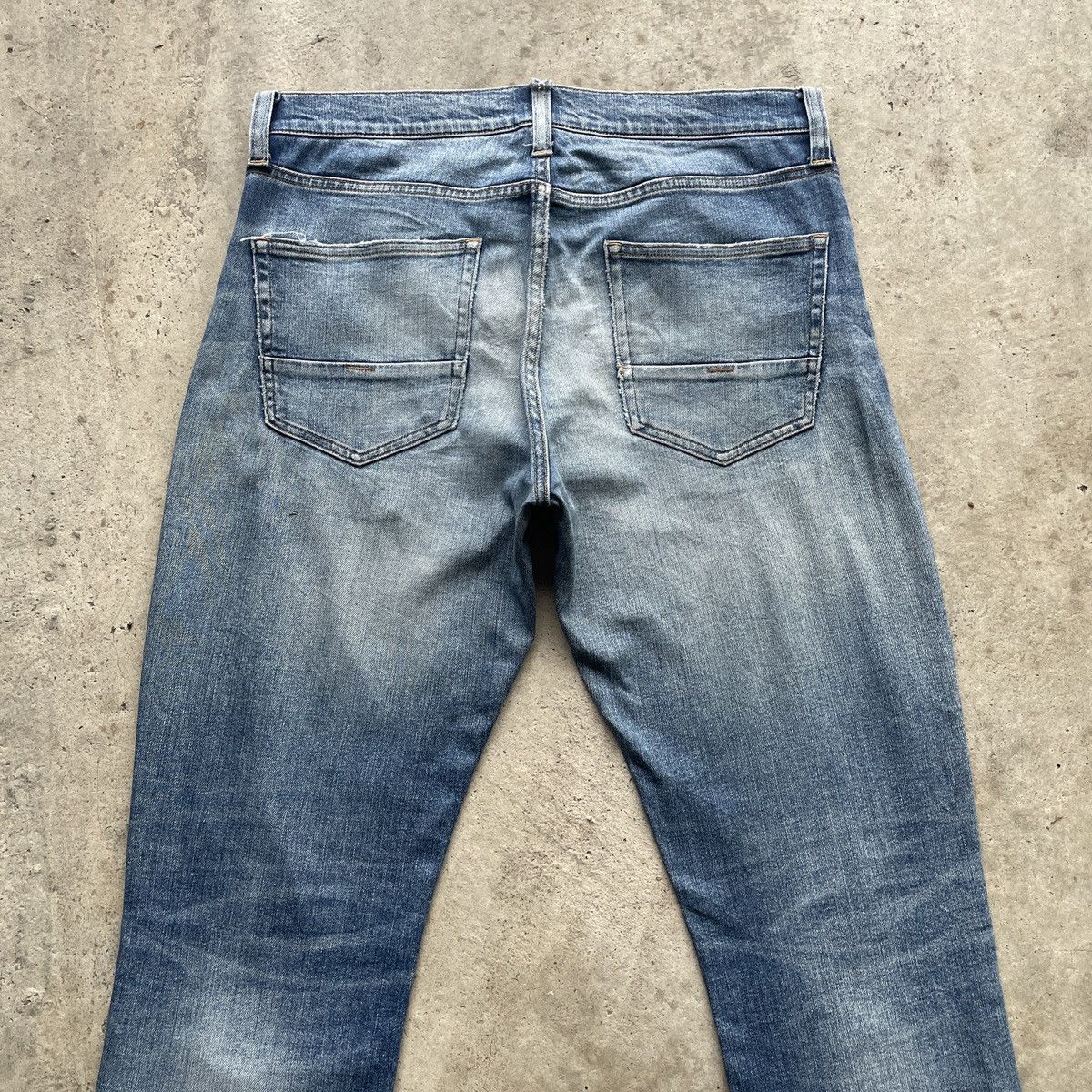 Japanese Brand × Jean × Numbers Vintage Back Number Faded Jeans Wash Denim Pants W32x32 Size US 32 / EU 48 - 9 Thumbnail
