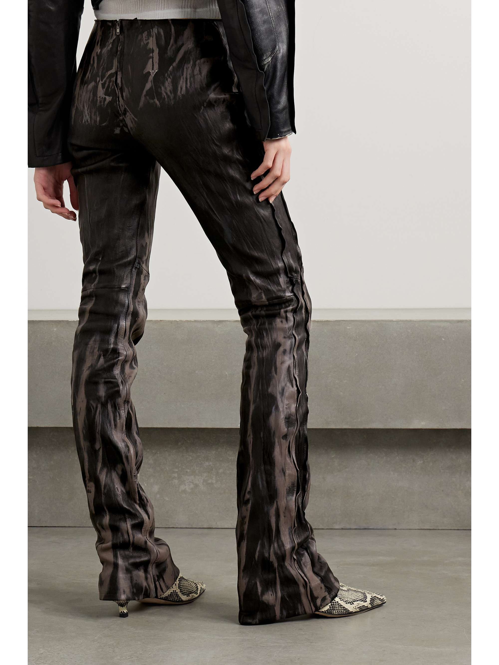 Acne Studios $2150 Acne Studios Distressed Crinkled Leather Pants Size 28" / US 6 / IT 42 - 3 Thumbnail